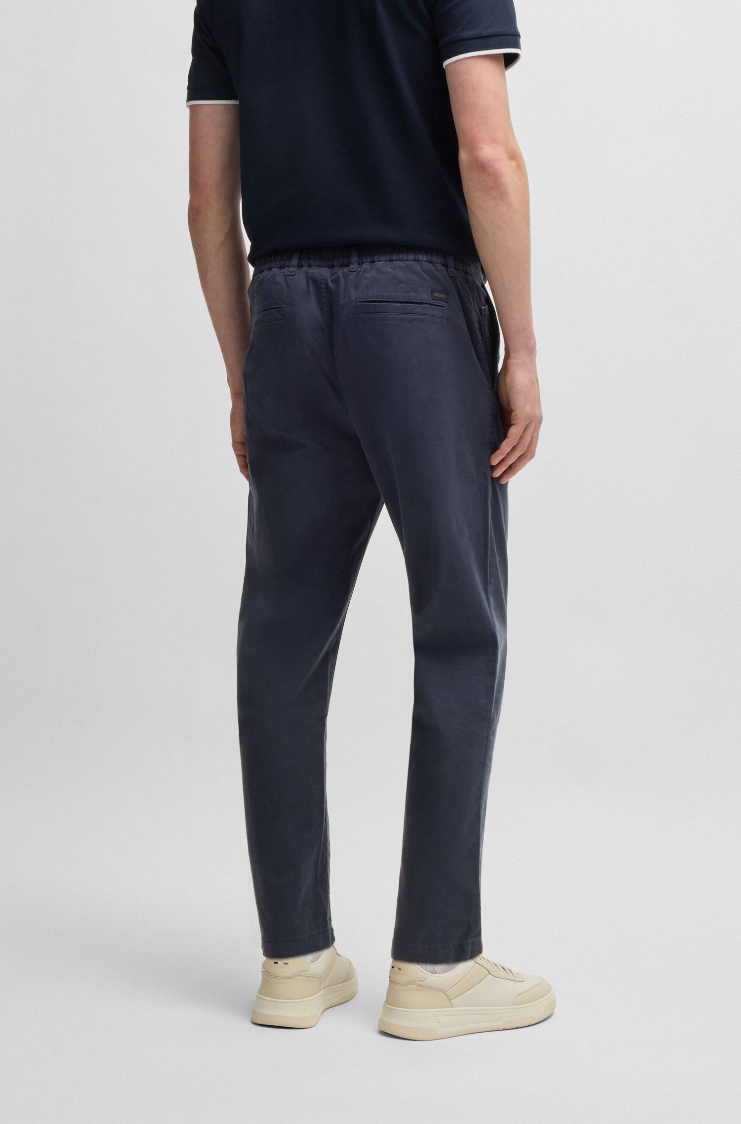 【BOSS博斯】弹力棉斜纹布锥形休闲裤