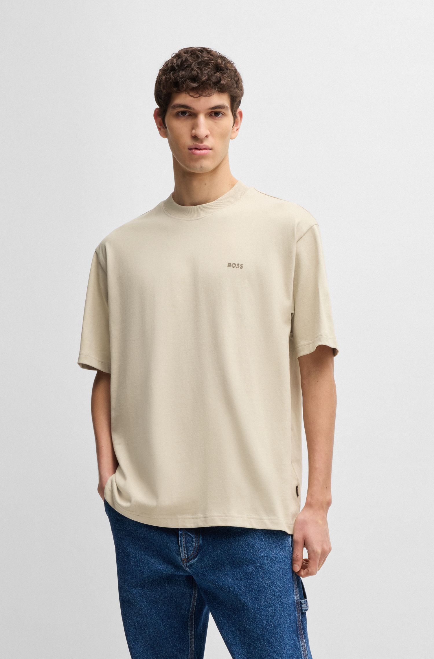 【BOSS博斯】坐标艺术图案棉质 T 恤