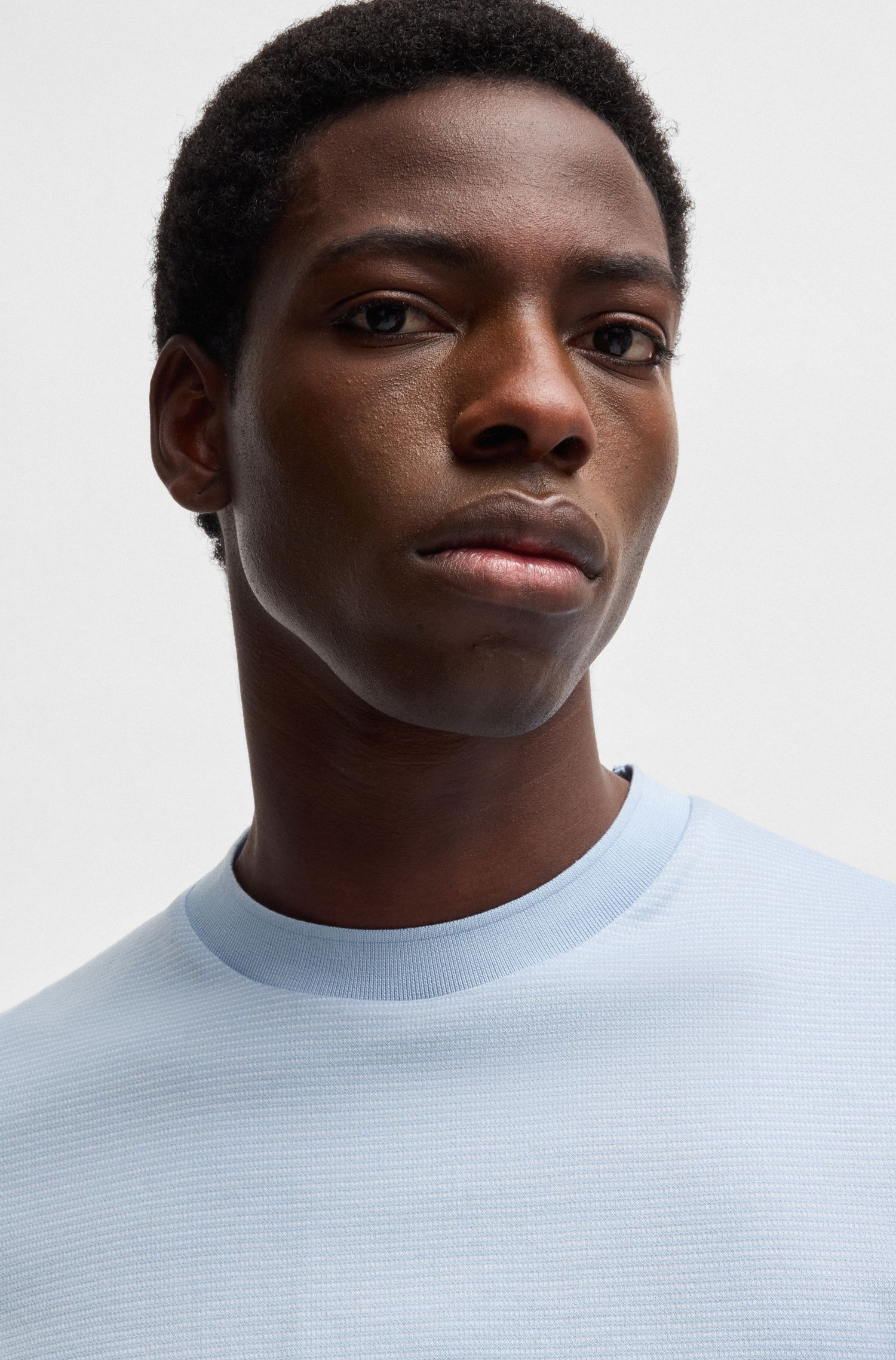 【BOSS博斯】撞色衣领丝光棉质 T 恤