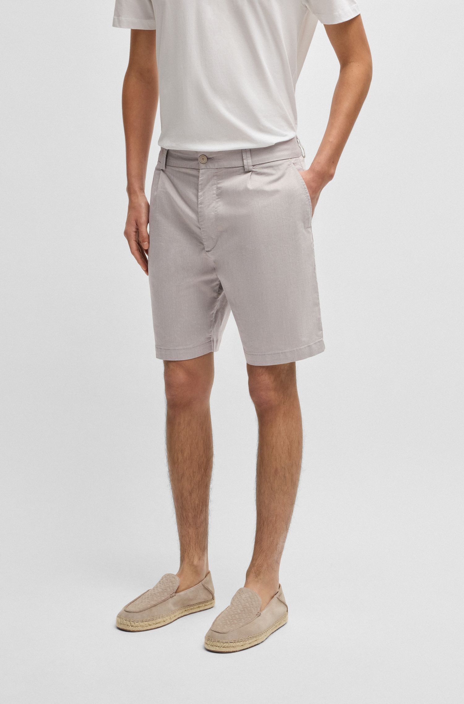 【BOSS博斯】弹力棉质府绸锥形版型短裤