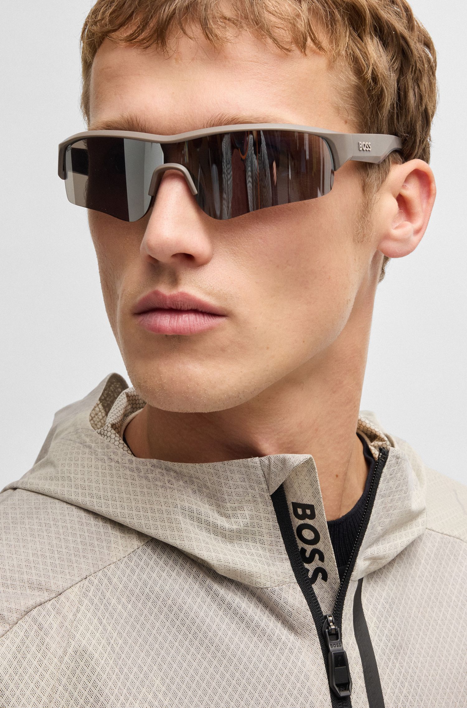 【BOSS博斯】通体印花层压网眼运动连帽夹克