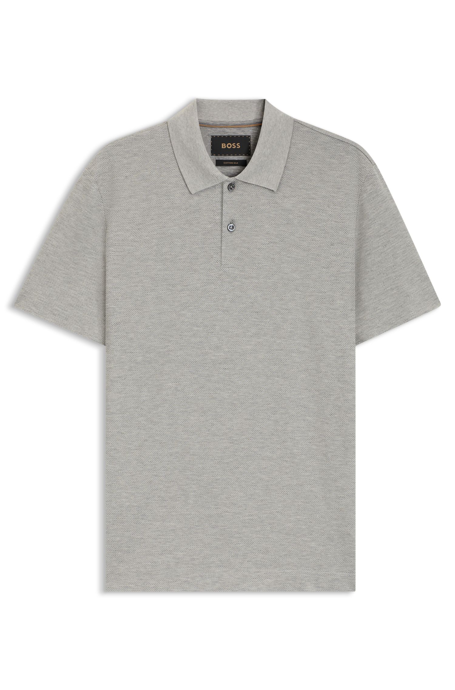 【BOSS博斯】棉和真丝混纺常规版型 Polo 衫