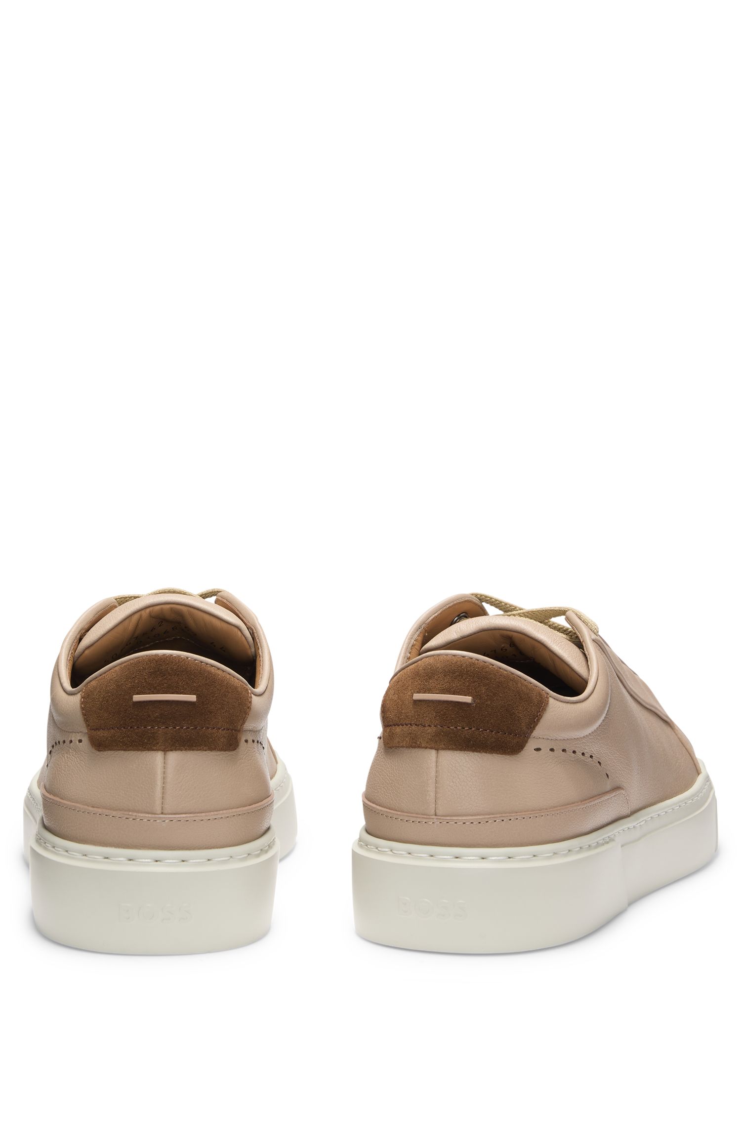 【BOSS博斯】Gary 皮革运动鞋带皮革后跟