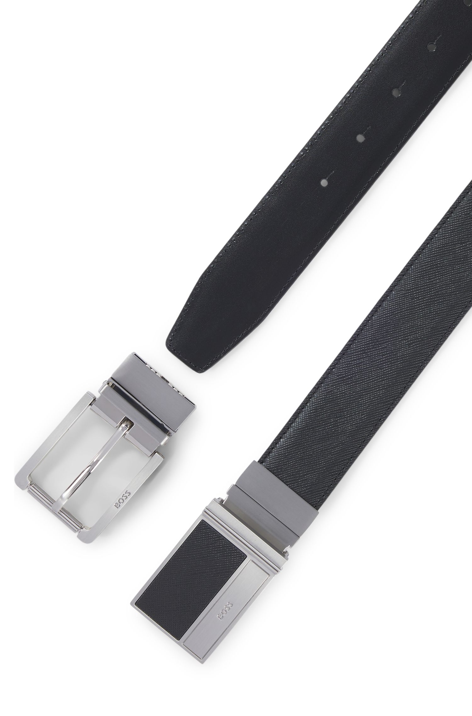【BOSS博斯】双扣意大利皮革双面腰带