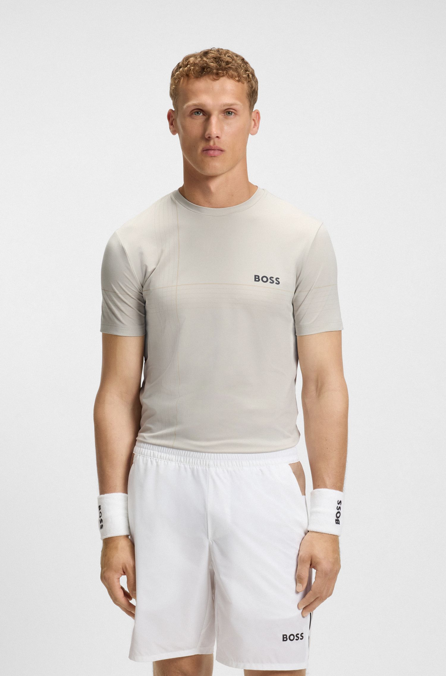 【BOSS博斯】弹力平纹针织面料除湿修身版活力 T 恤
