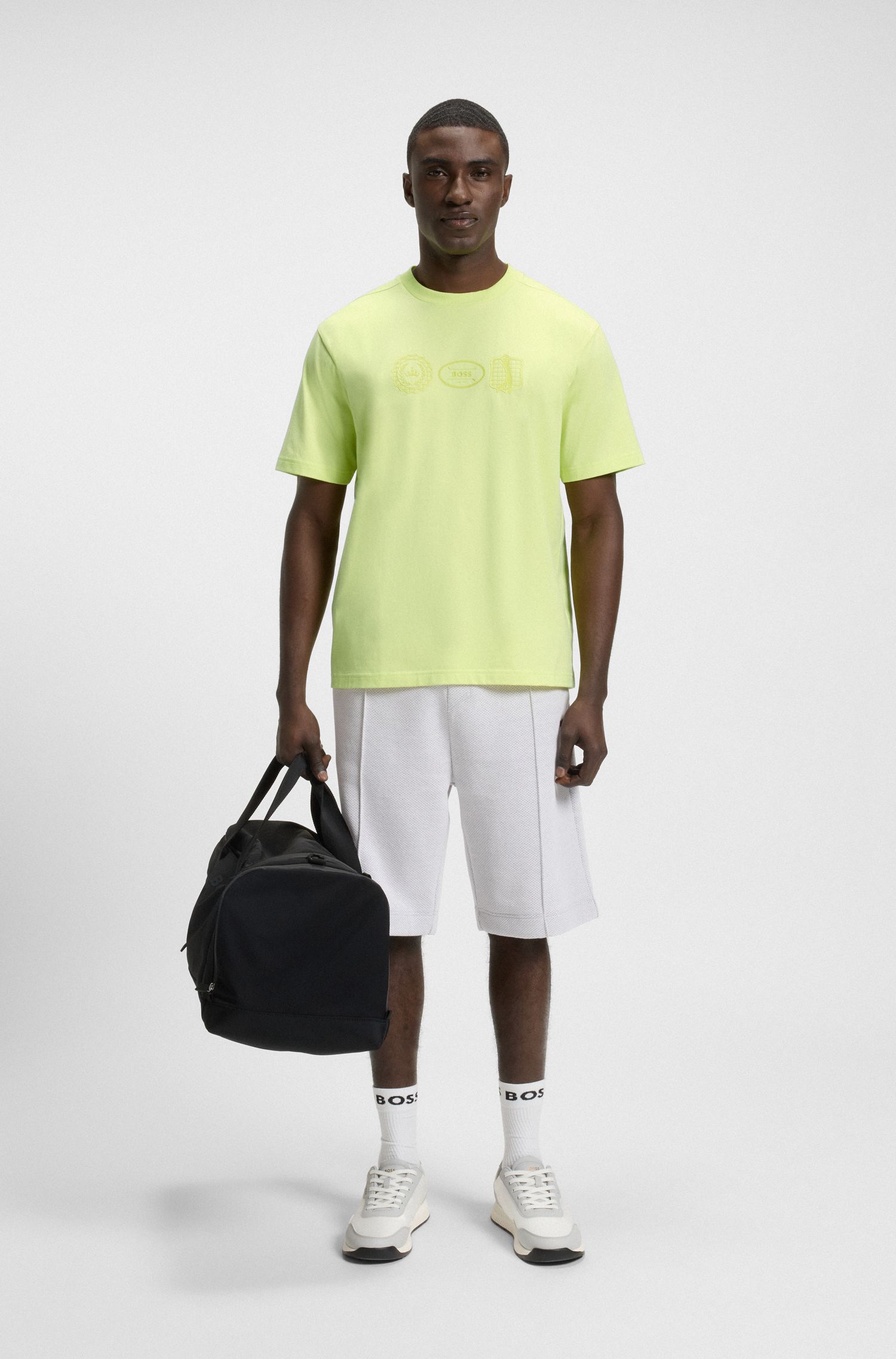 【BOSS博斯】高尔夫艺术图案弹力棉质 T 恤