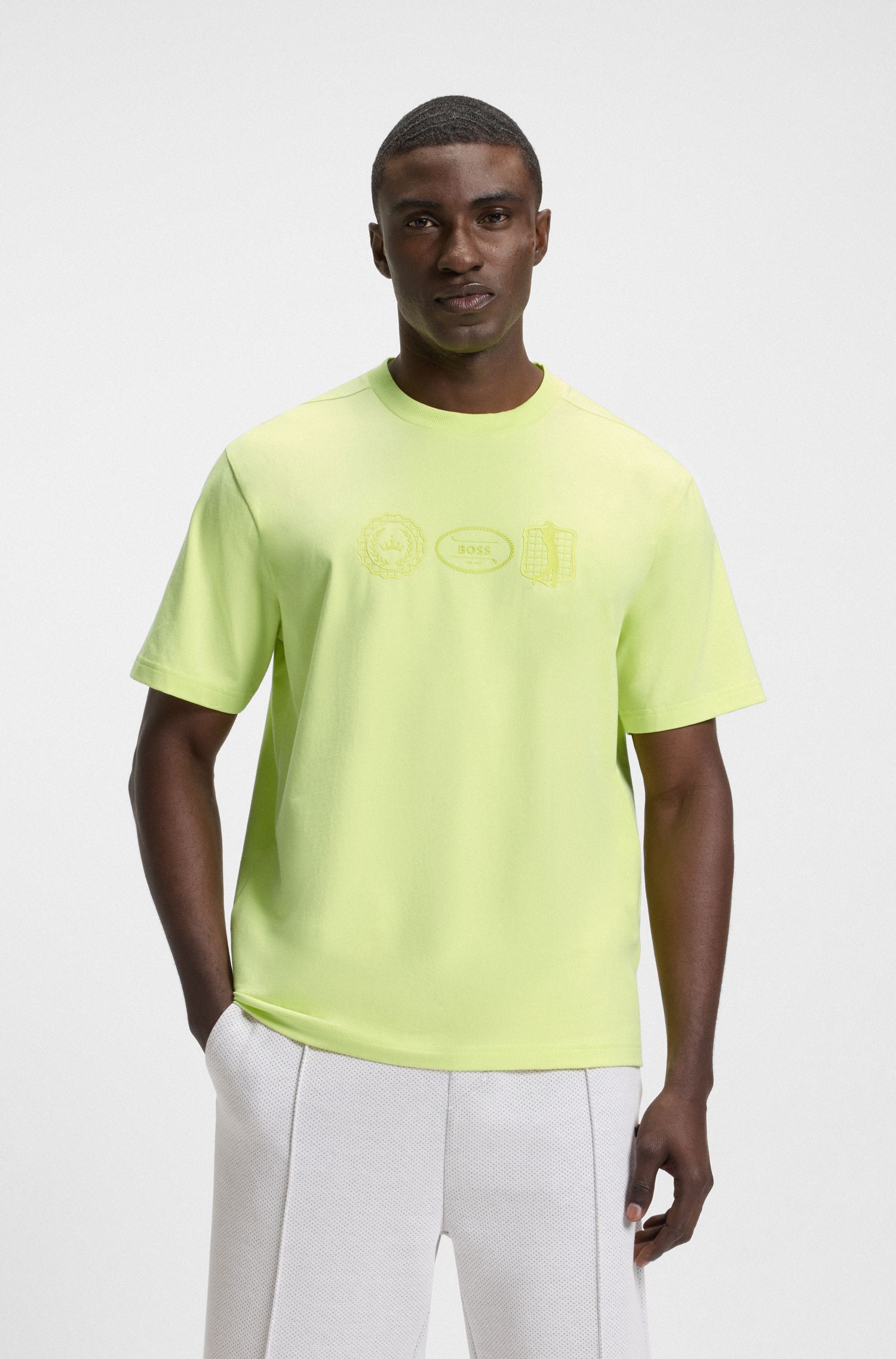 【BOSS博斯】高尔夫艺术图案弹力棉质 T 恤