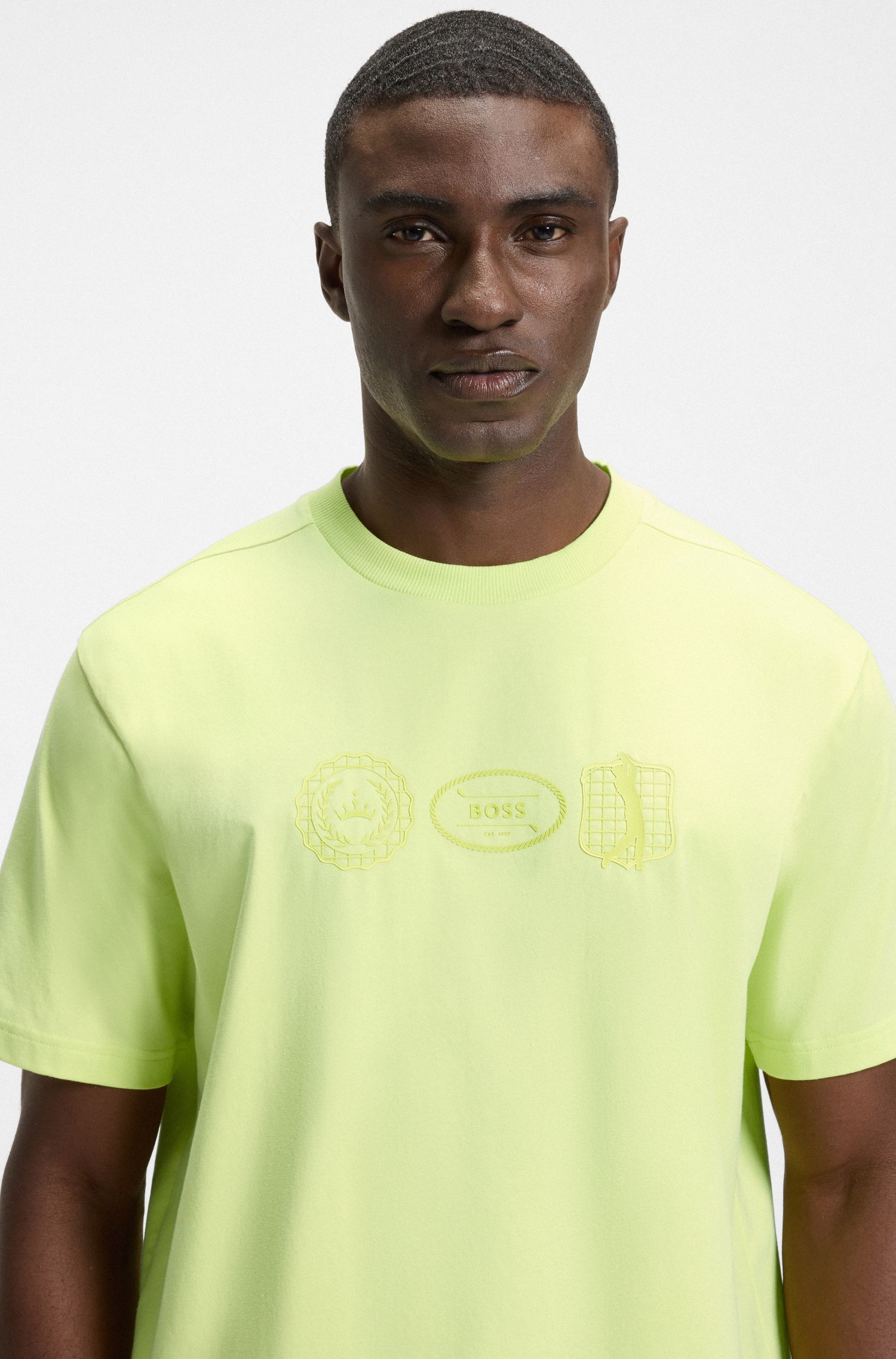 【BOSS博斯】高尔夫艺术图案弹力棉质 T 恤