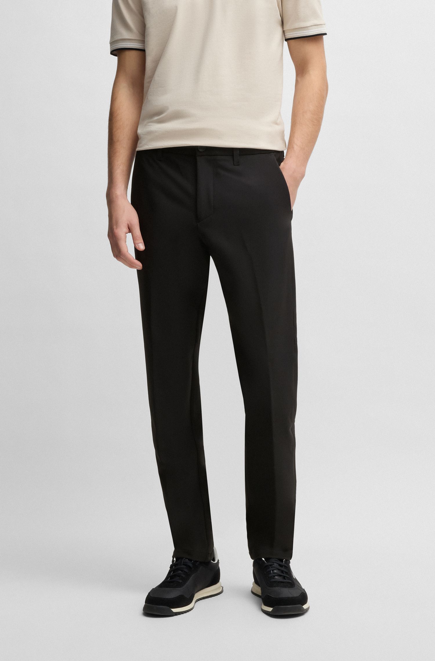 【BOSS博斯】弹性面料修身长裤