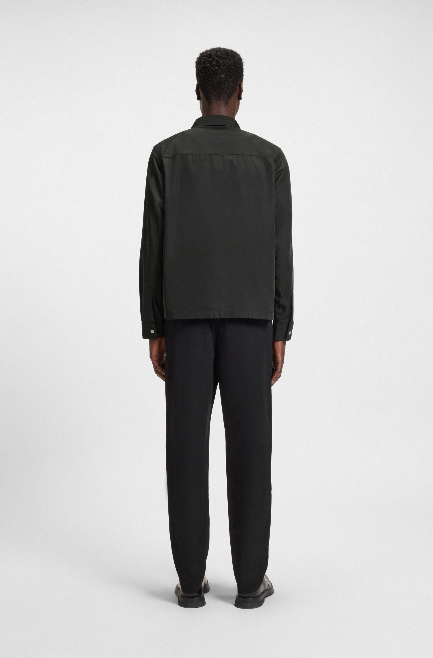 【HUGO雨果】宽松版型帆布衬衫