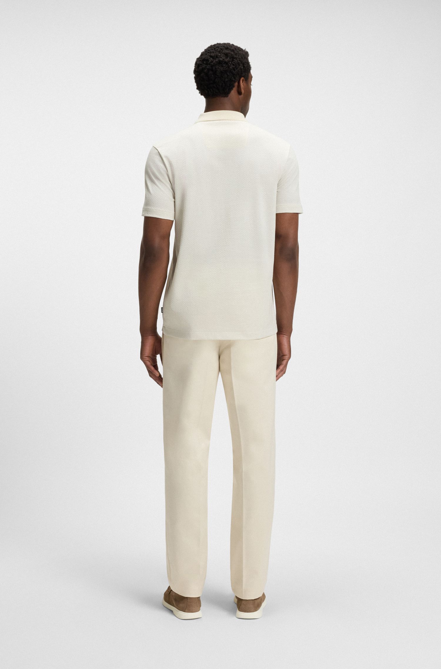 【BOSS博斯】几何提花图案丝光棉 Polo 衫