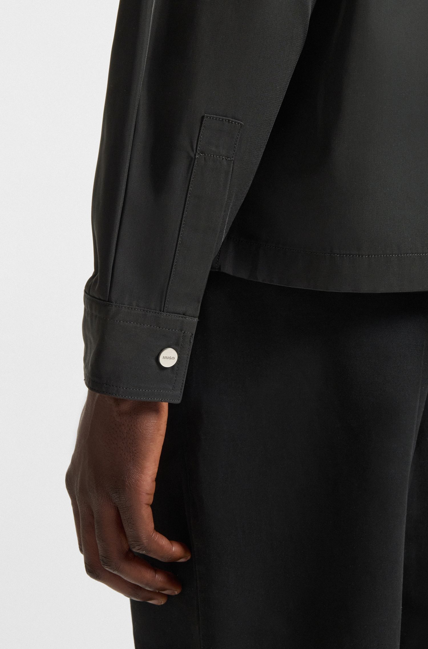 【HUGO雨果】宽松版型帆布衬衫