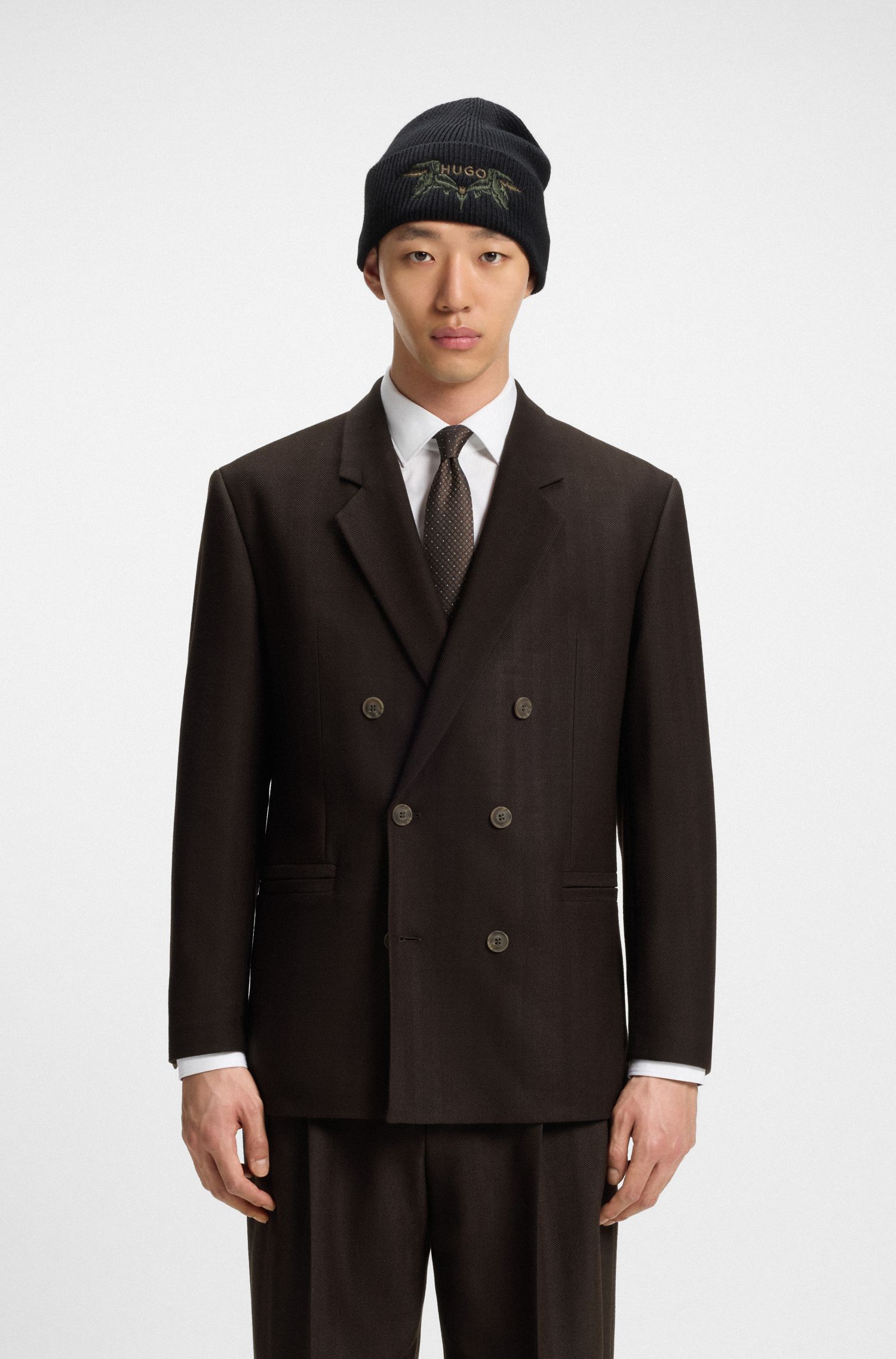 【HUGO雨果】人字形弹力多臂运动夹克