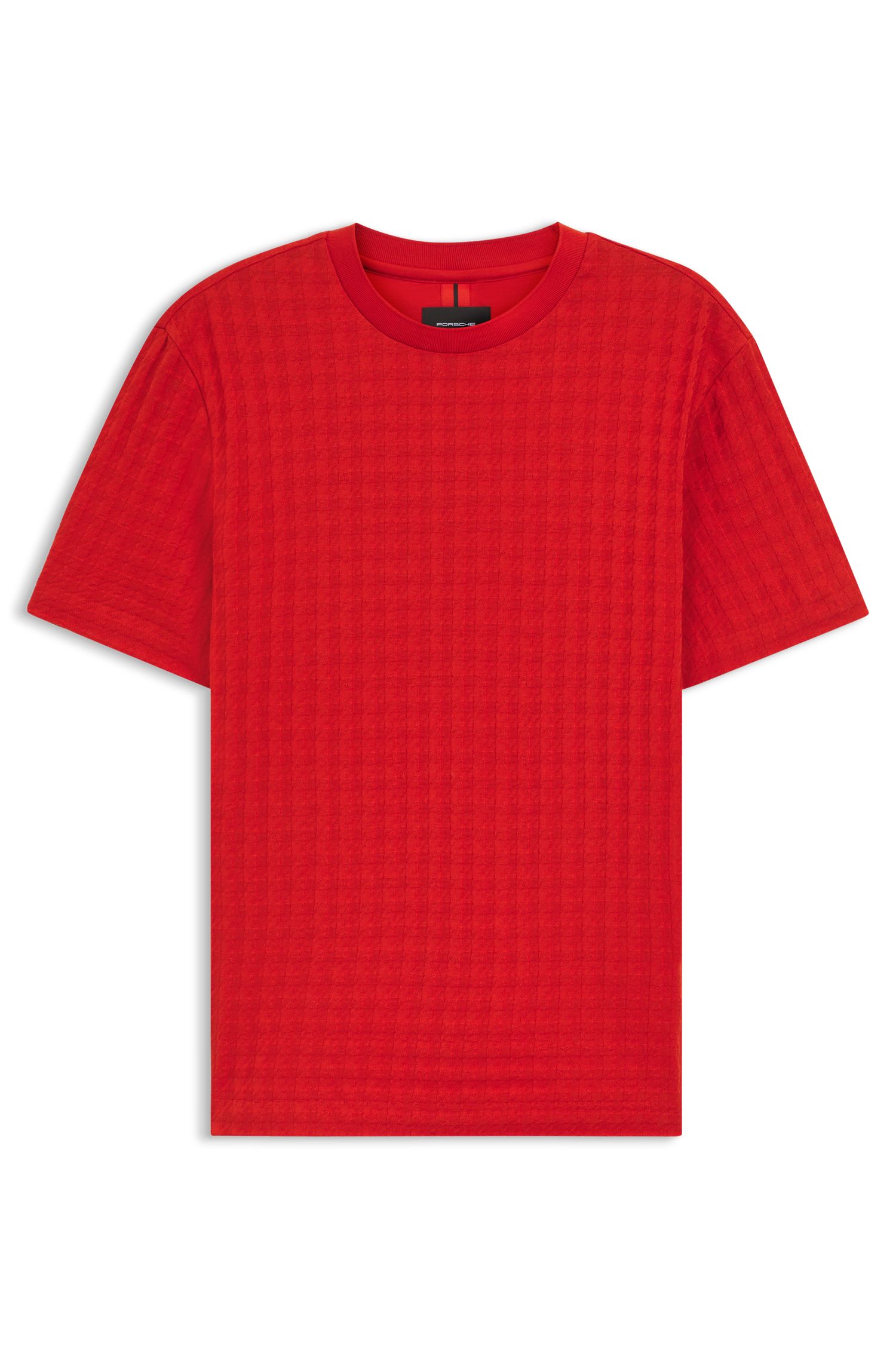 Porsche x BOSS丝光棉千鸟格图案 T 恤