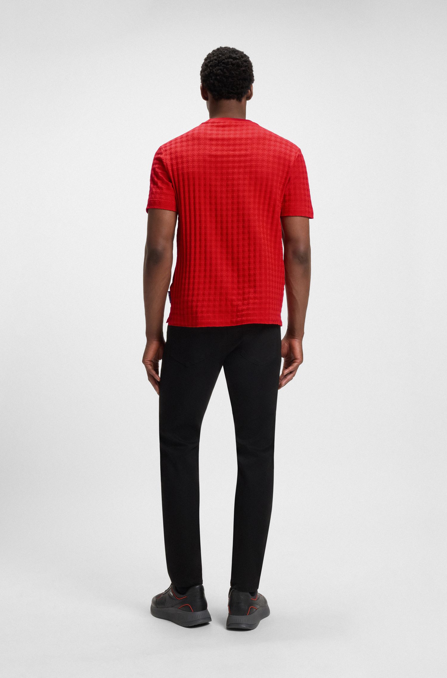 Porsche x BOSS丝光棉千鸟格图案 T 恤