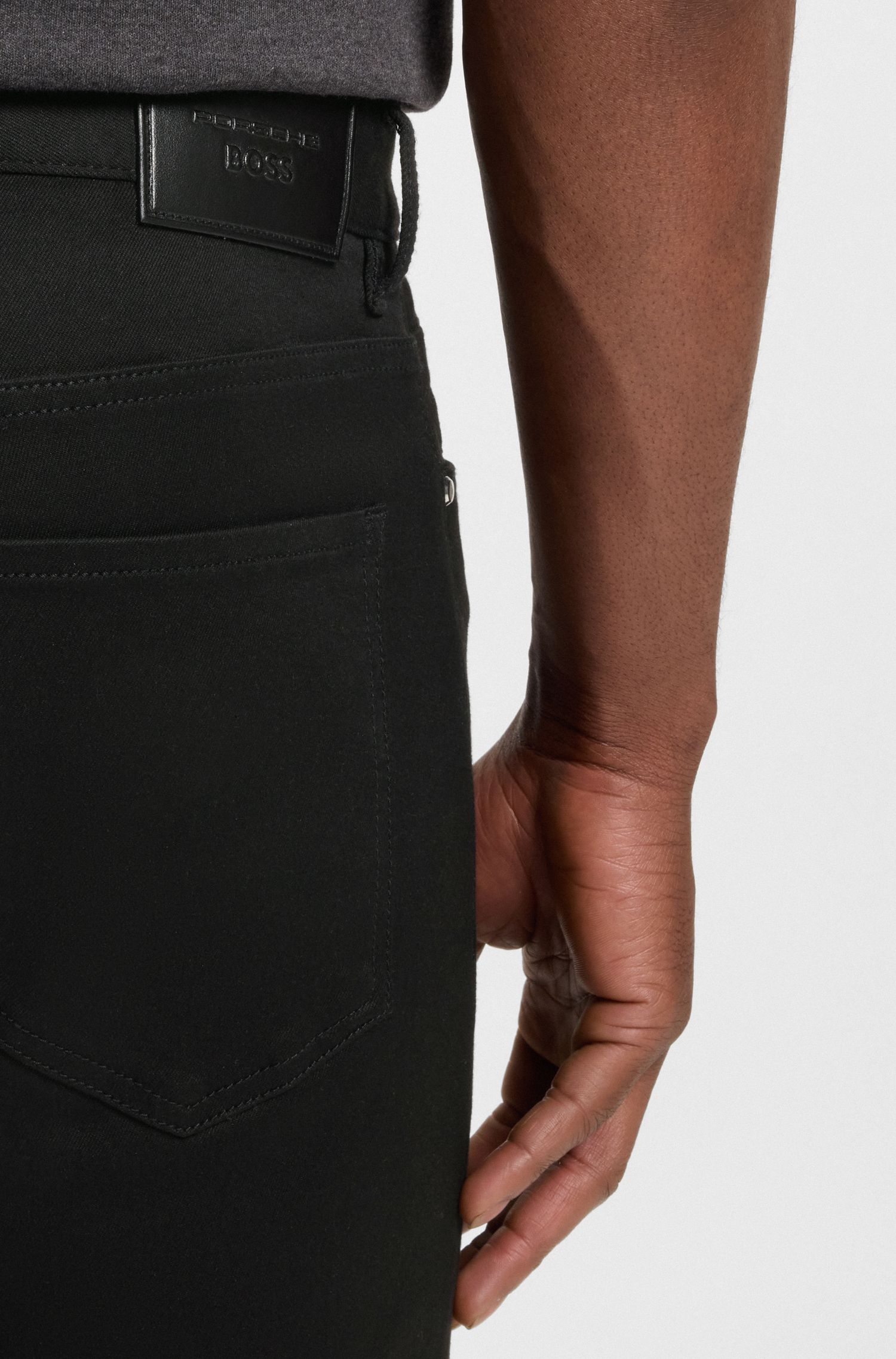 Porsche x BOSS 弹性牛仔布锥形牛仔裤