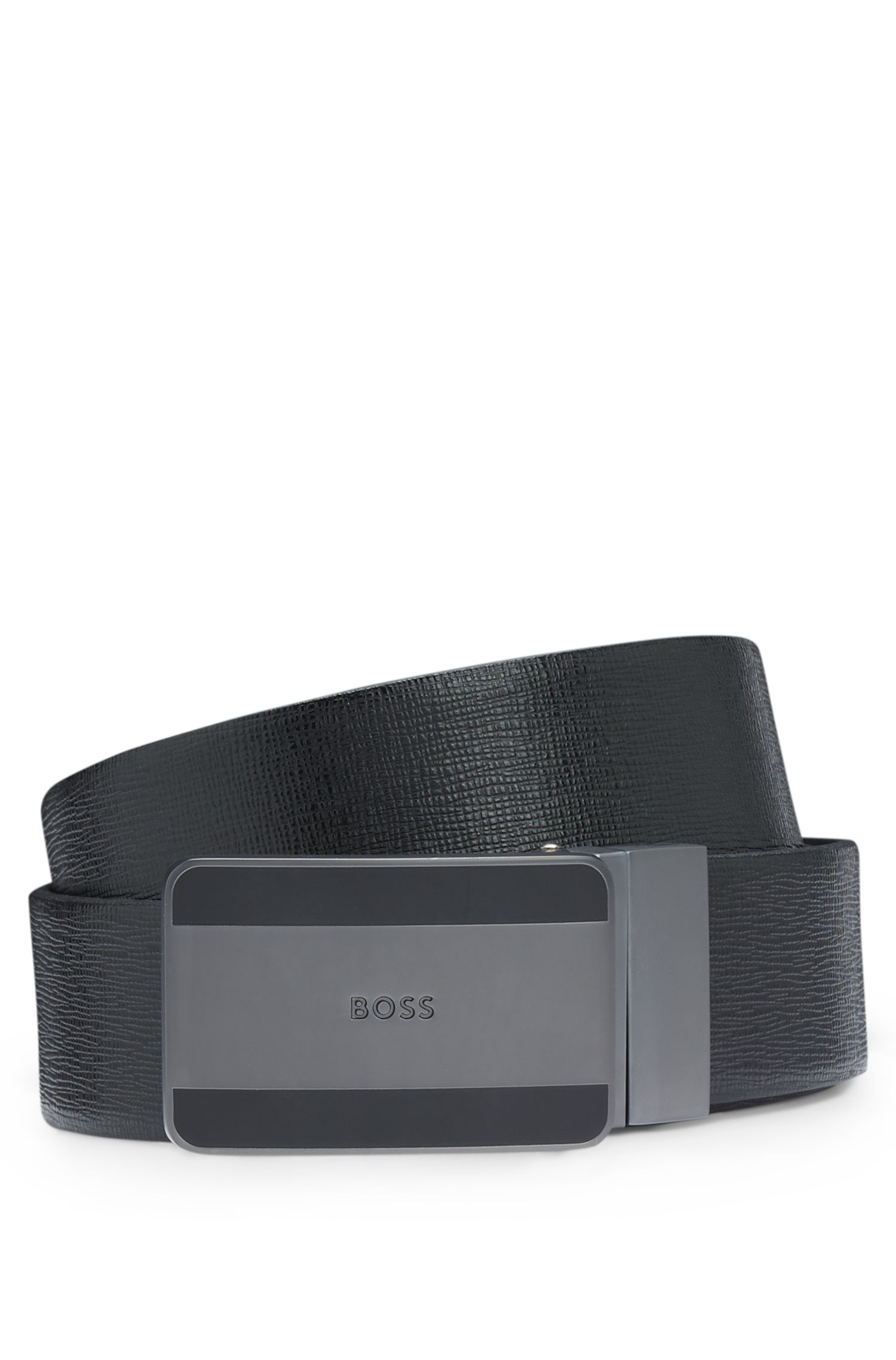 【BOSS博斯】针扣加牌扣双面意大利皮革腰带