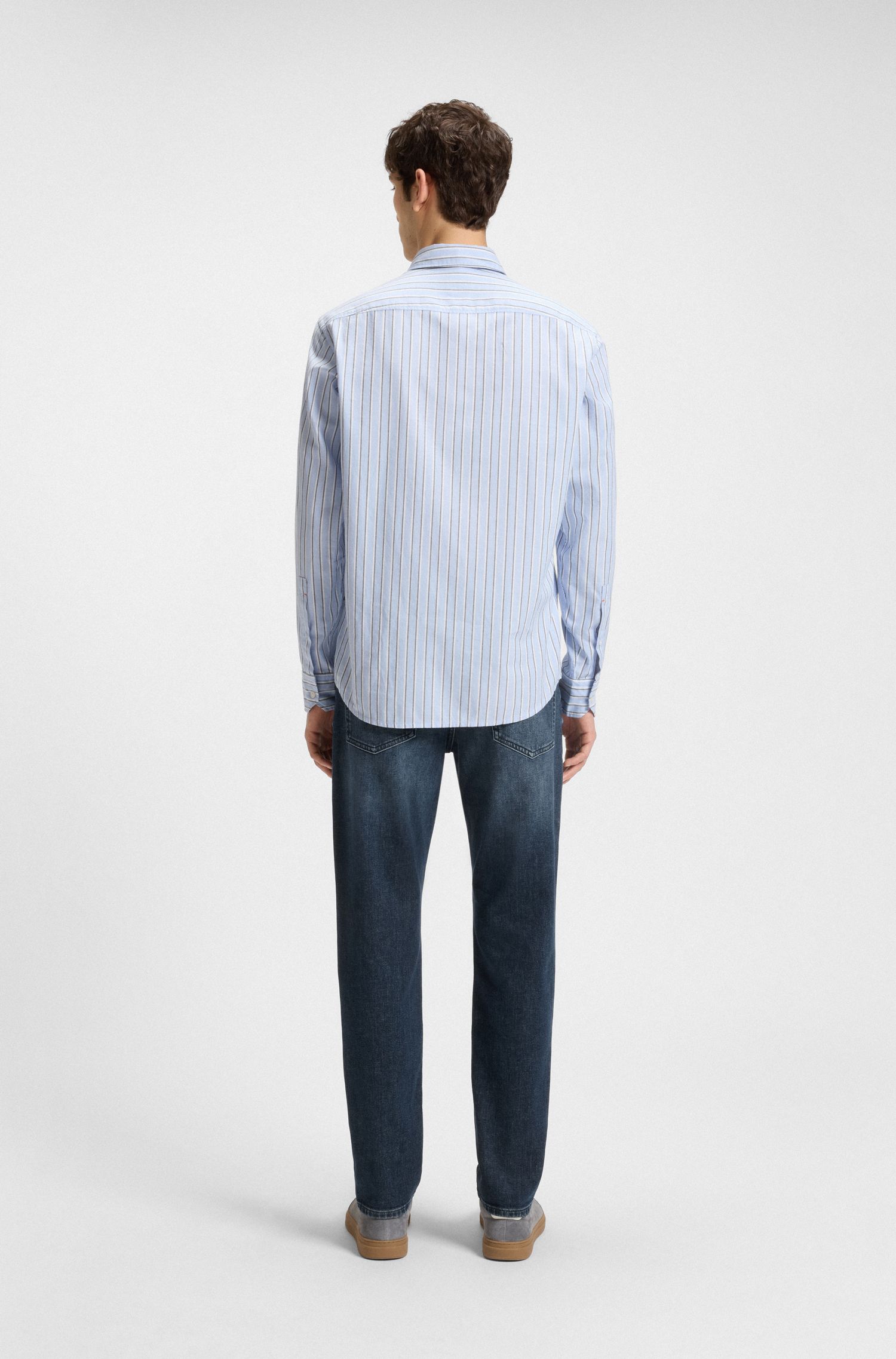 【BOSS博斯】蓝色舒适弹性牛仔布修身版型牛仔裤