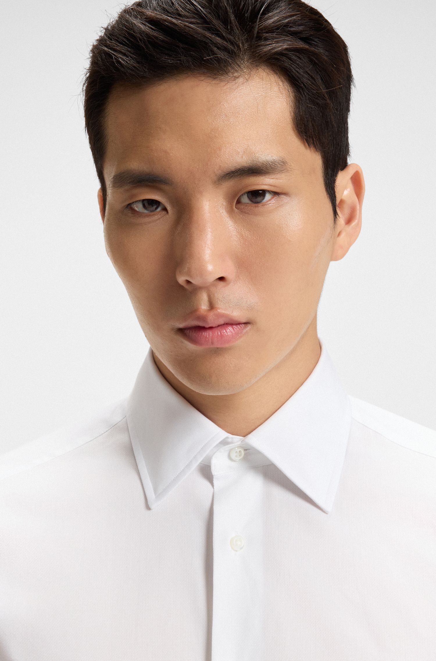 【BOSS博斯】意大利制造纹理棉质修身版衬衫