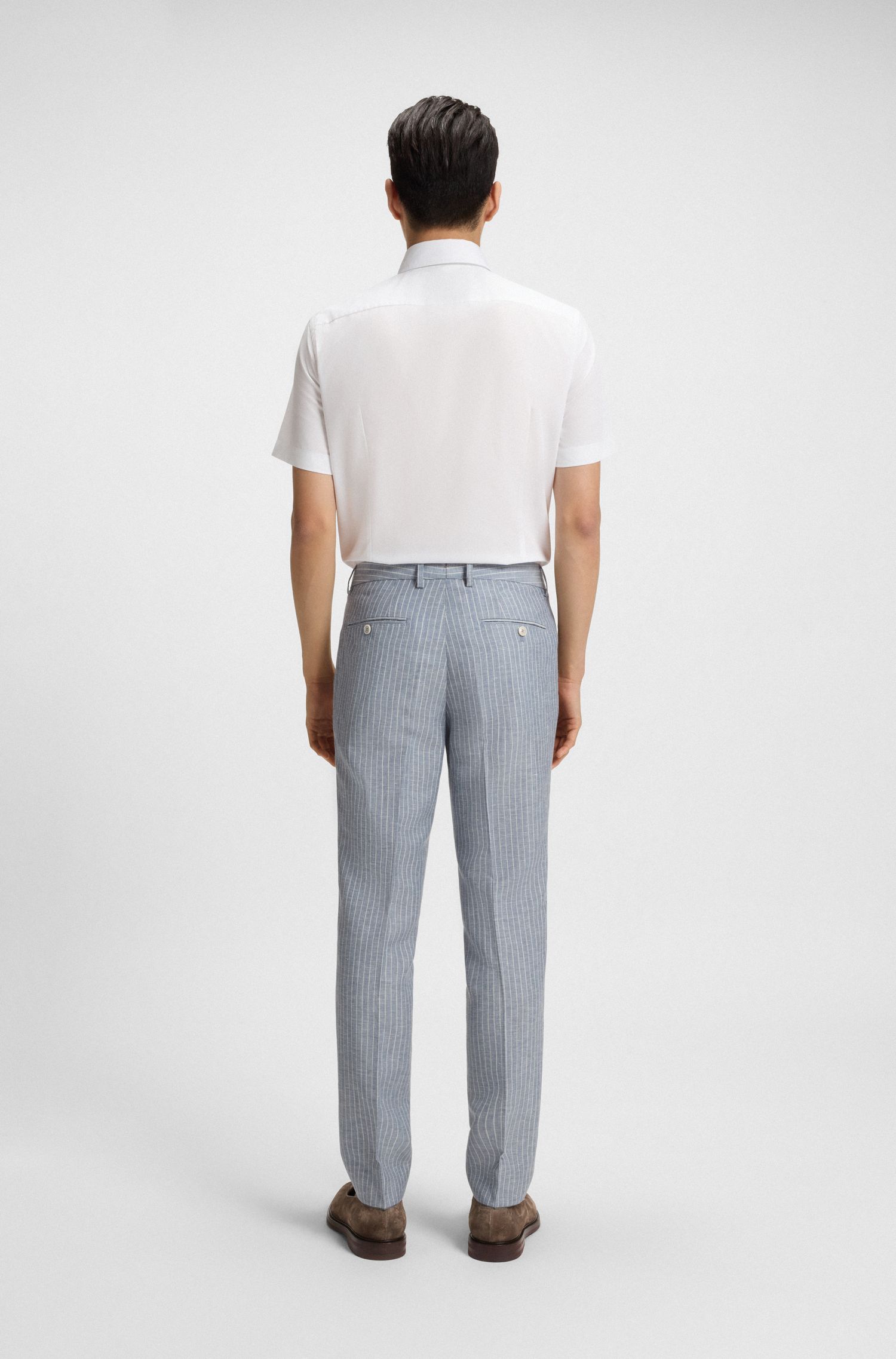 【BOSS博斯】意大利制造纹理棉质修身版衬衫