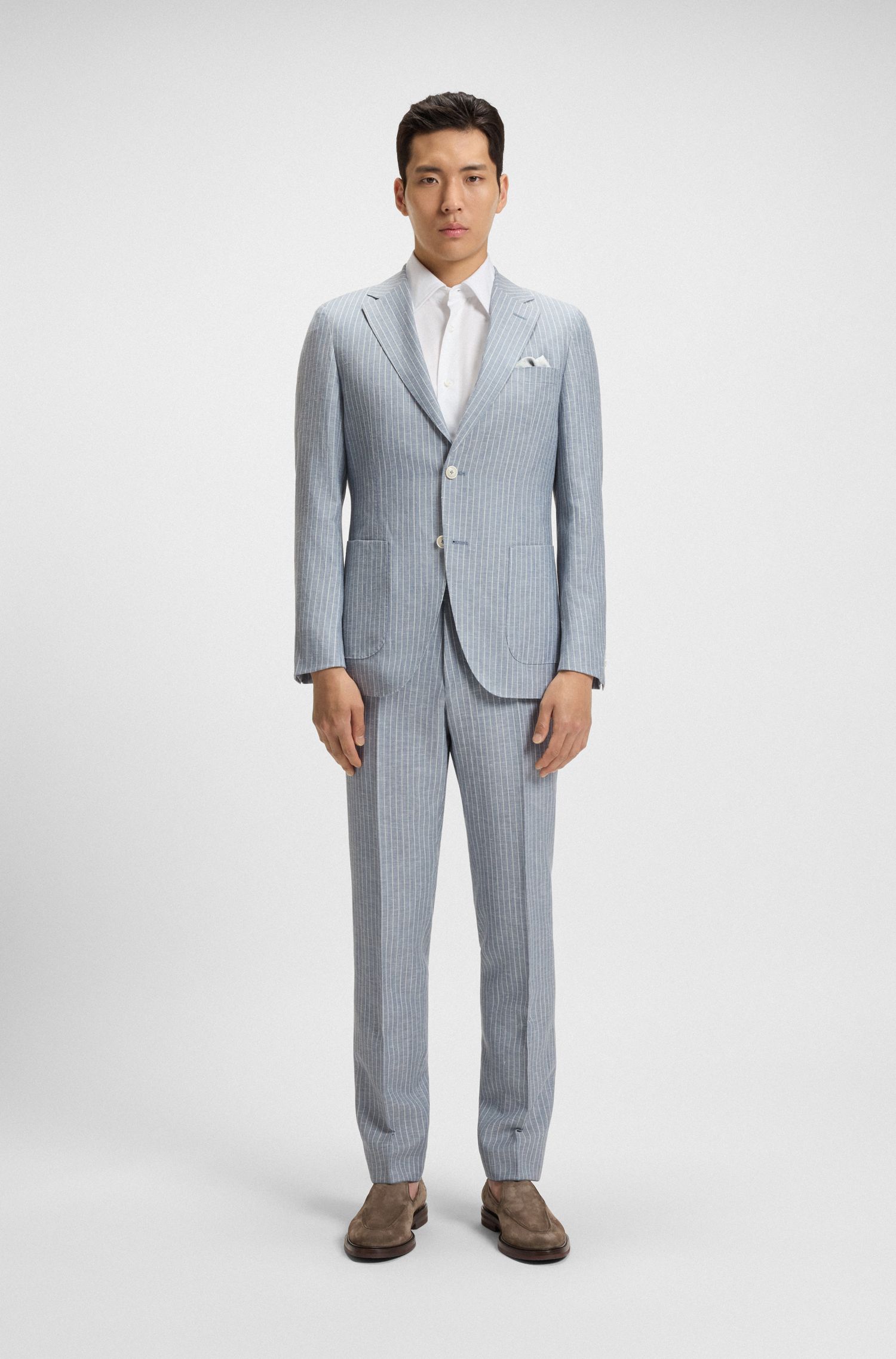 【BOSS博斯】意大利制造纹理棉质修身版衬衫