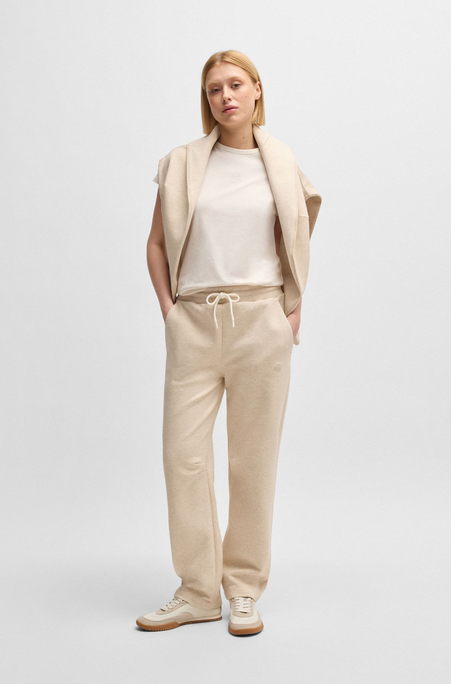 【BOSS博斯】徽标图案丝光棉质 T 恤