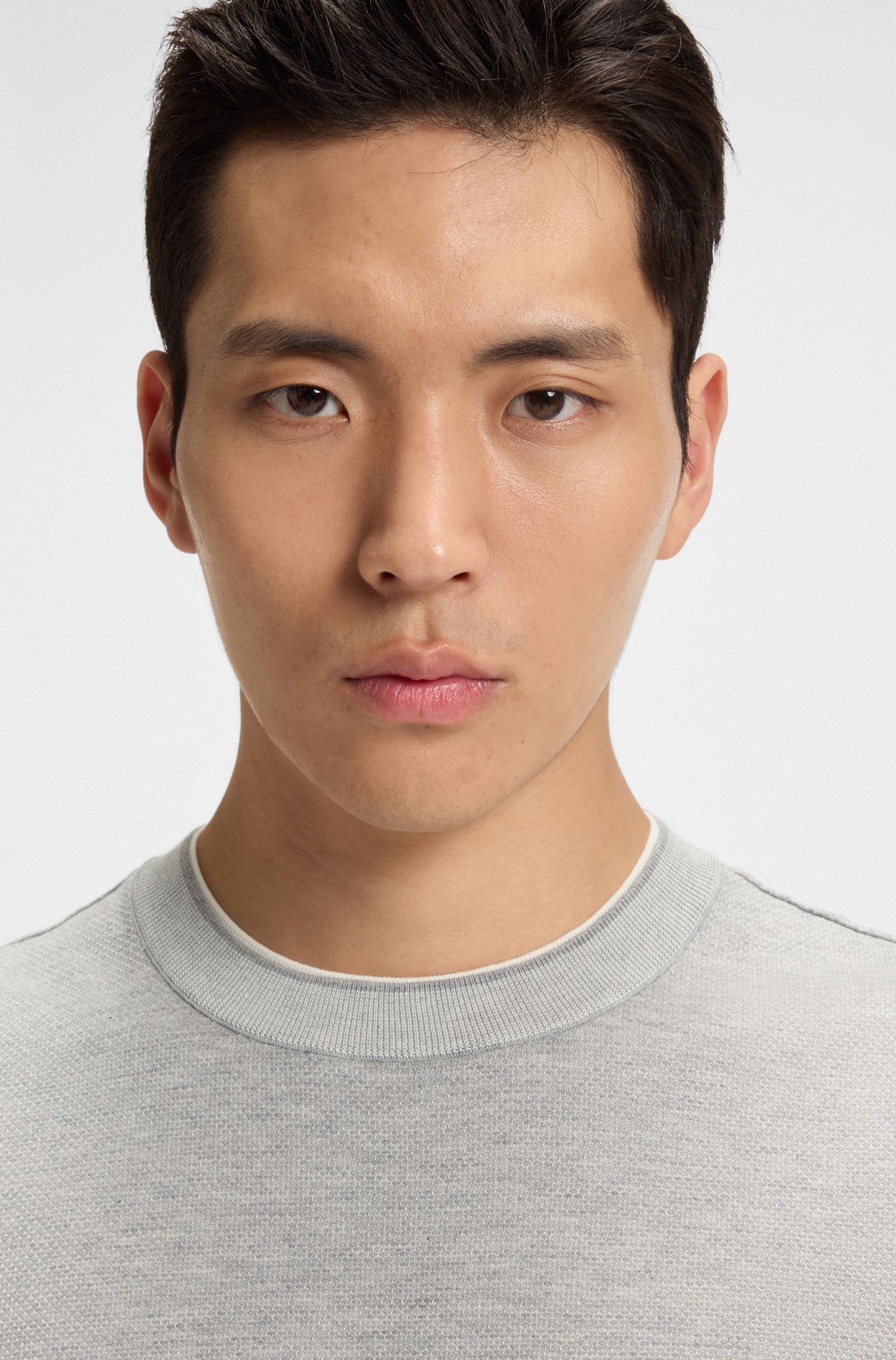 【BOSS博斯】棉质真丝混纺微结构 T 恤