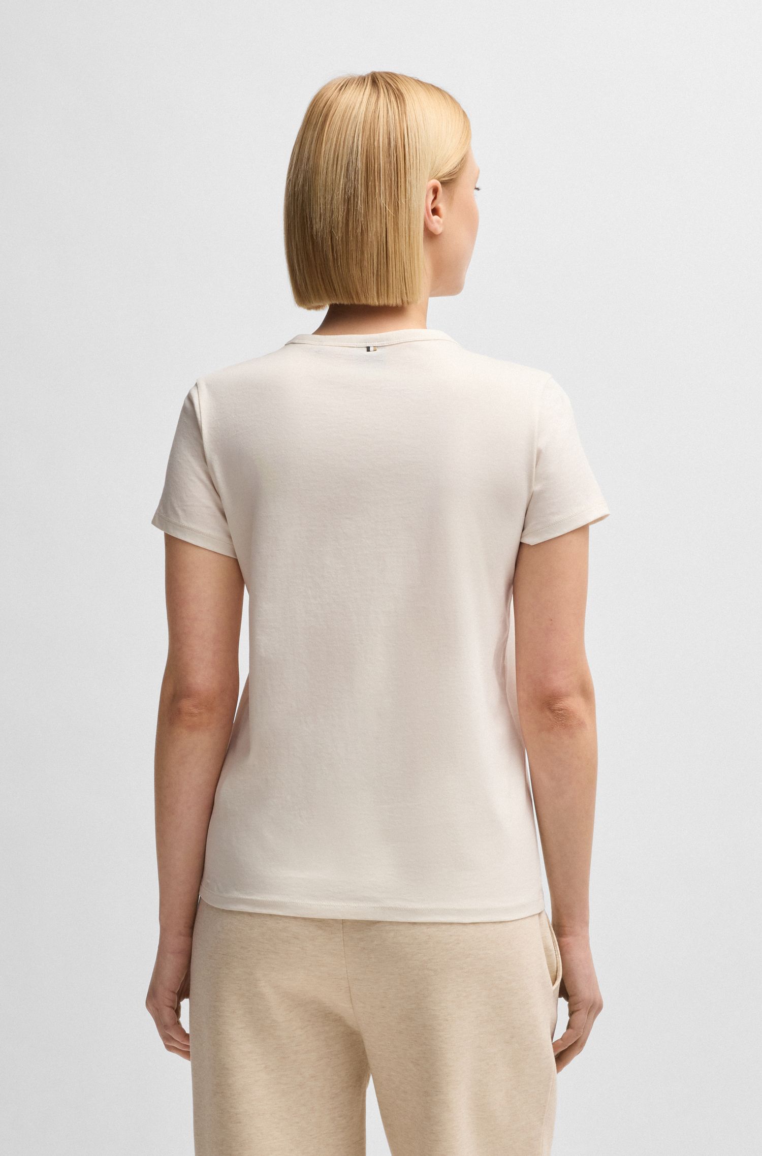 【BOSS博斯】徽标图案丝光棉质 T 恤