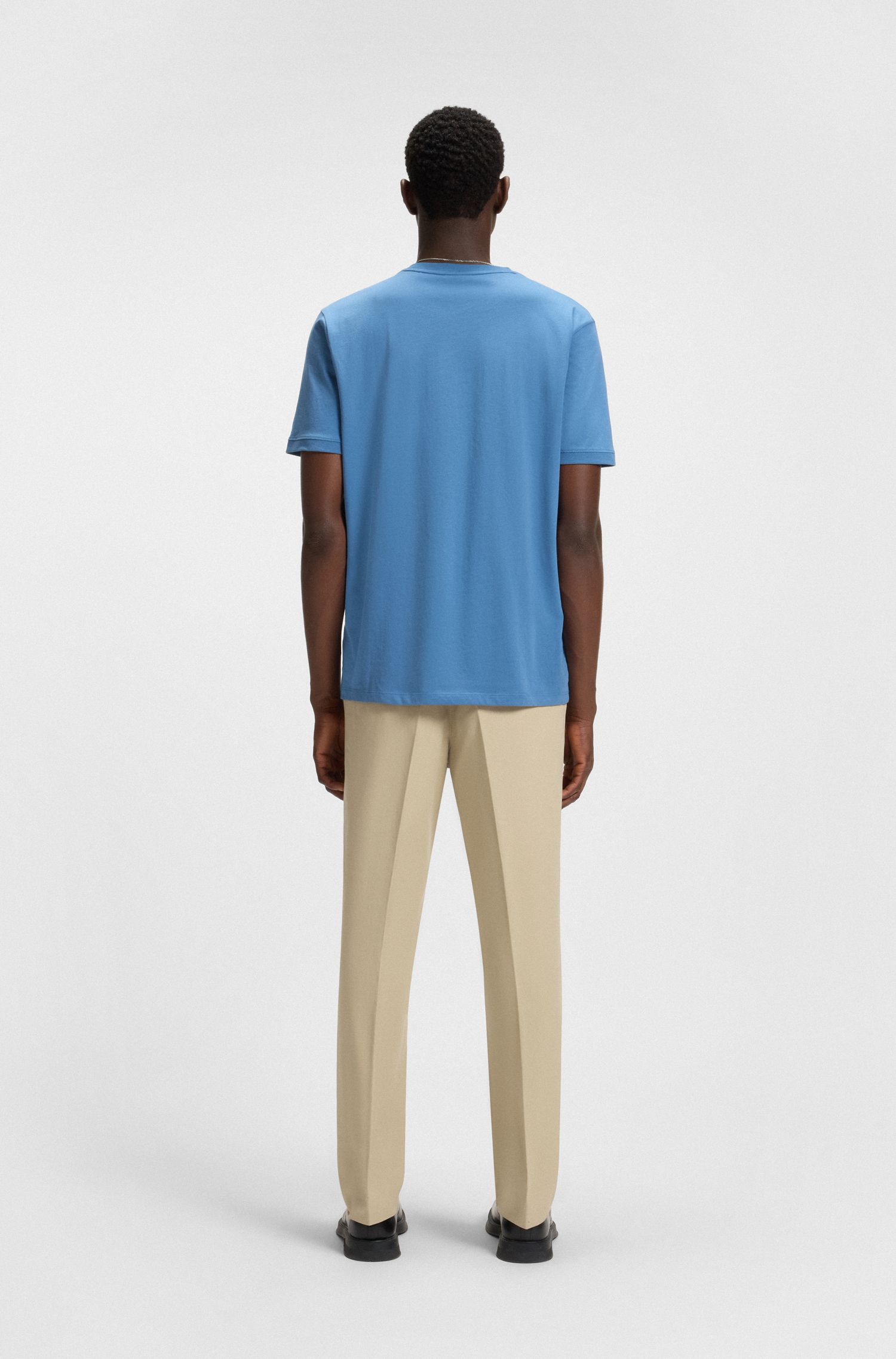 【HUGO雨果】丝光斜纹棉布修身斜纹棉布