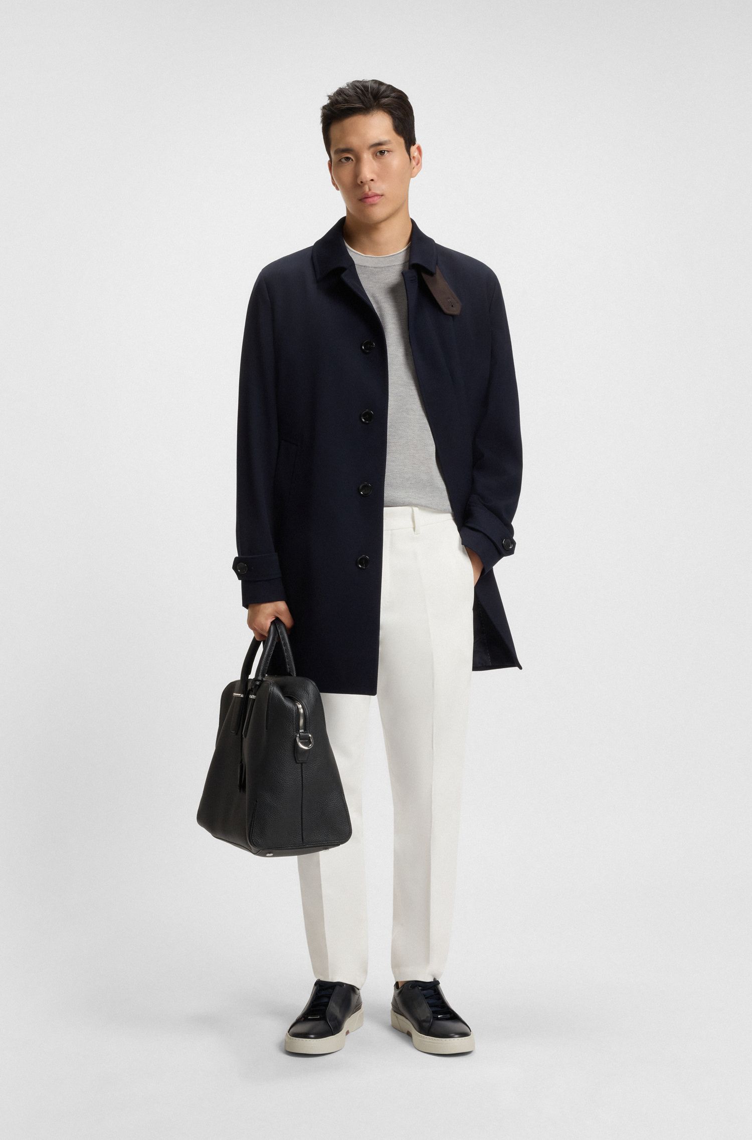 【BOSS博斯】棉质真丝混纺微结构 T 恤