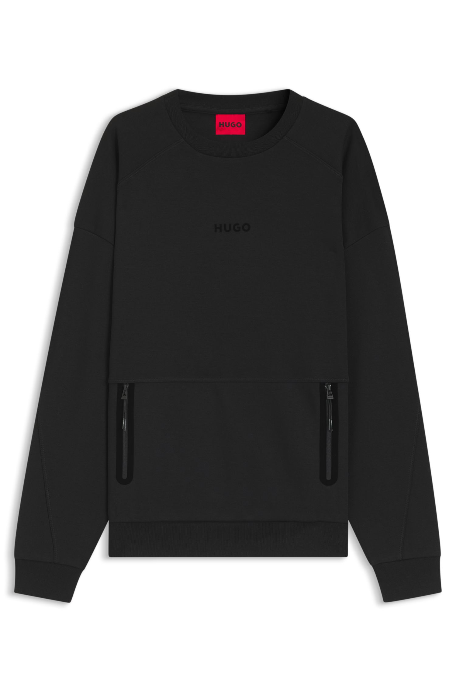 【HUGO雨果】反光徽标装饰细节棉质混纺运动衫