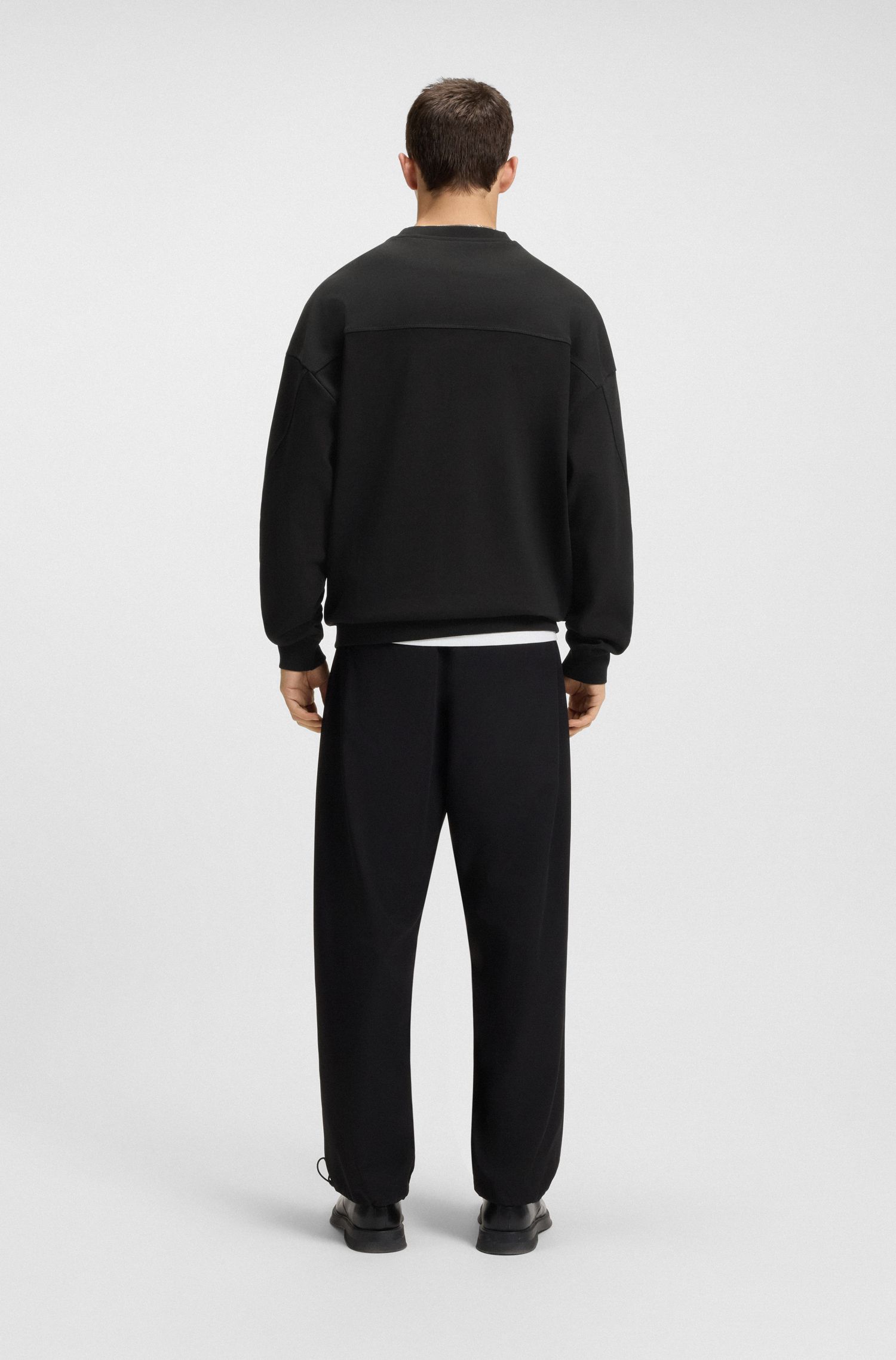 【HUGO雨果】反光徽标装饰细节棉质混纺运动衫