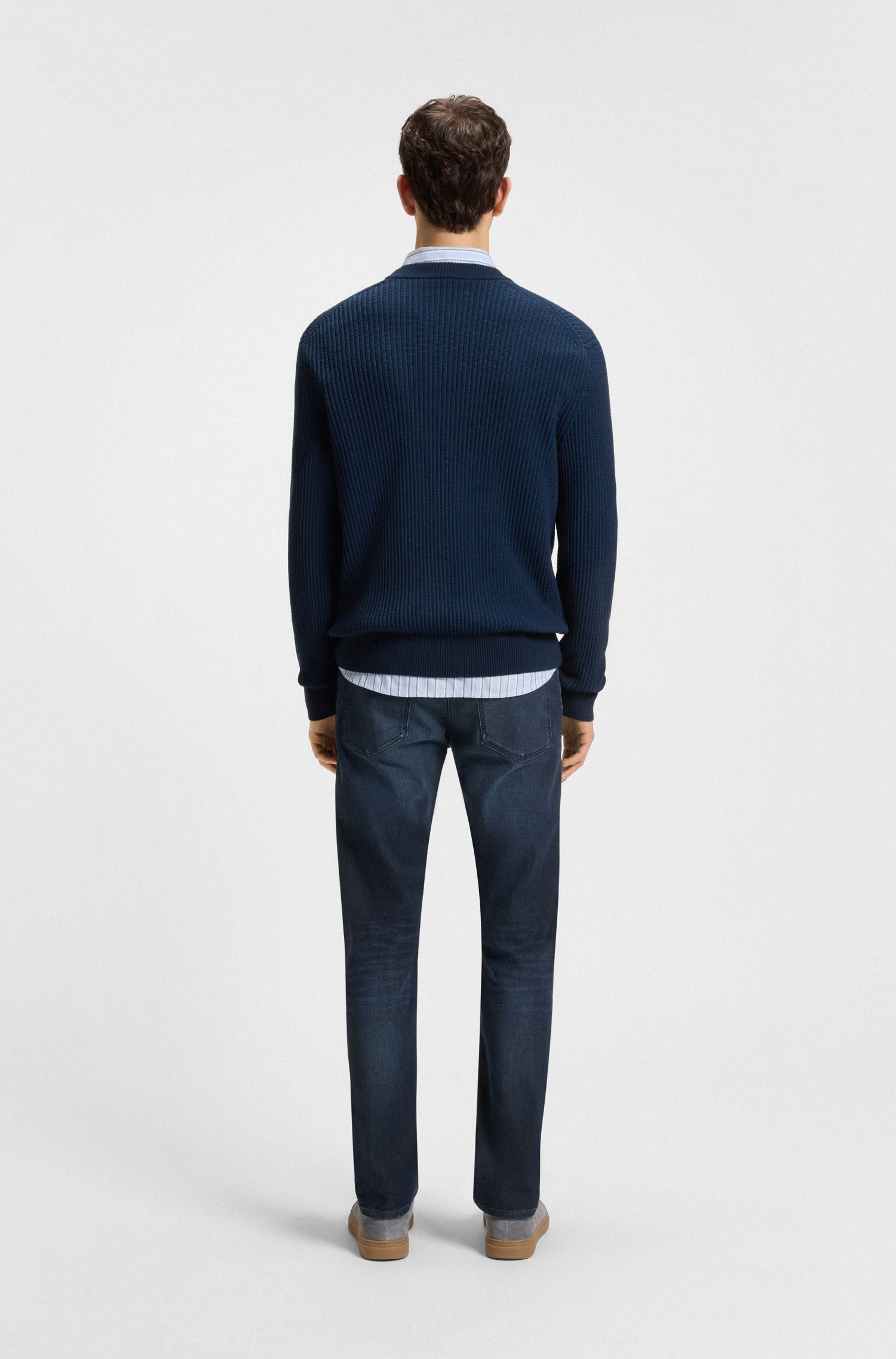 【BOSS博斯】Delaware 蓝色修身柔软牛仔裤