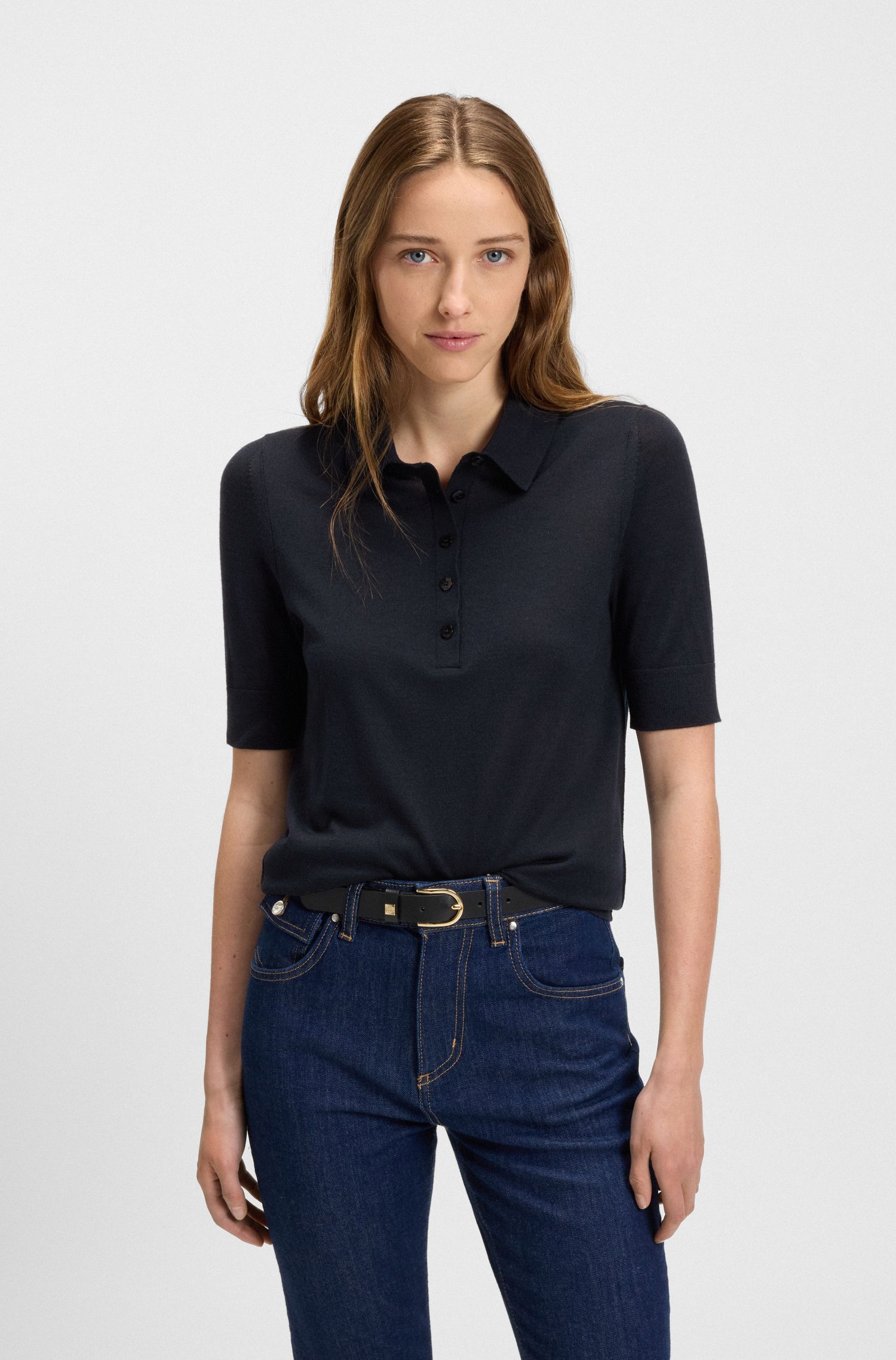 【BOSS博斯】针织纯羊毛马球衫