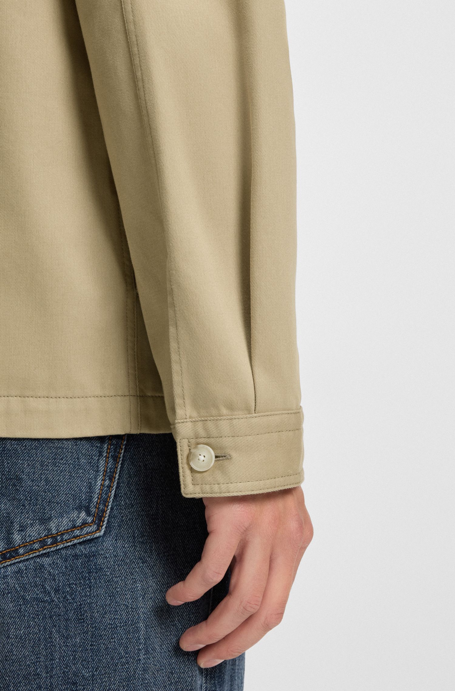 【HUGO雨果】宽松版型棉质华达呢衬衫