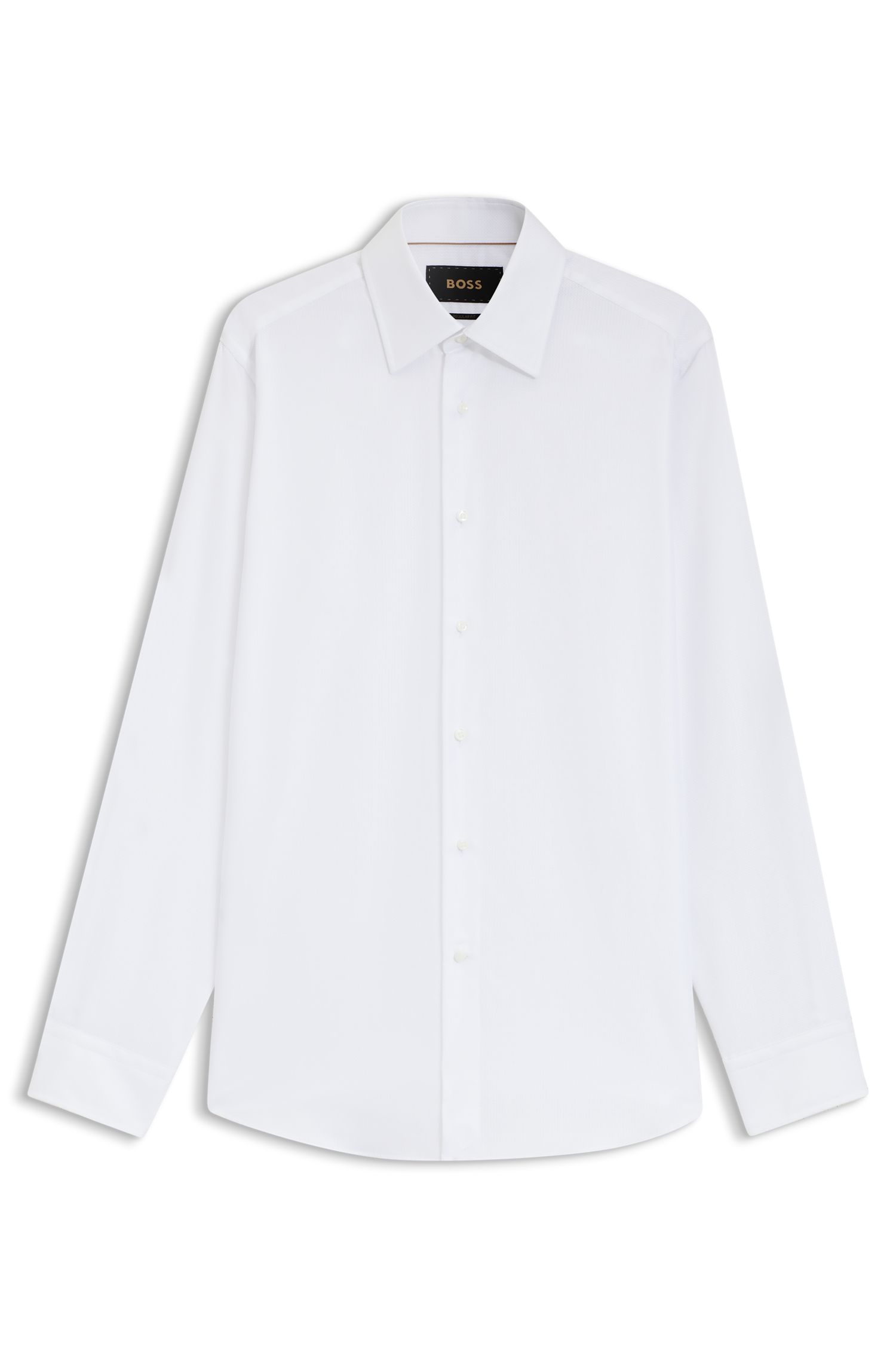 【BOSS博斯】意大利制造纹理棉质常规版衬衫