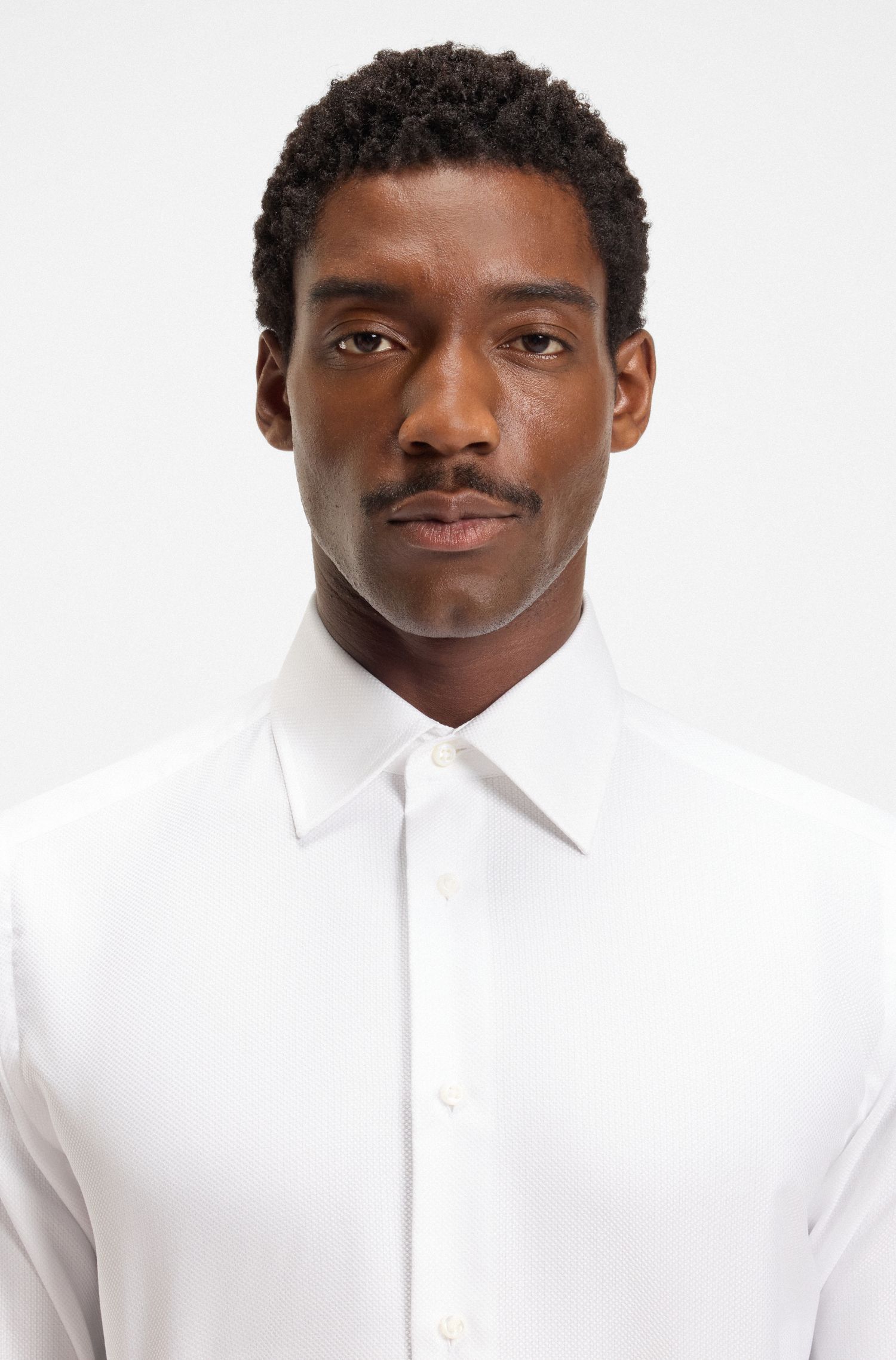 【BOSS博斯】意大利制造纹理棉质常规版衬衫