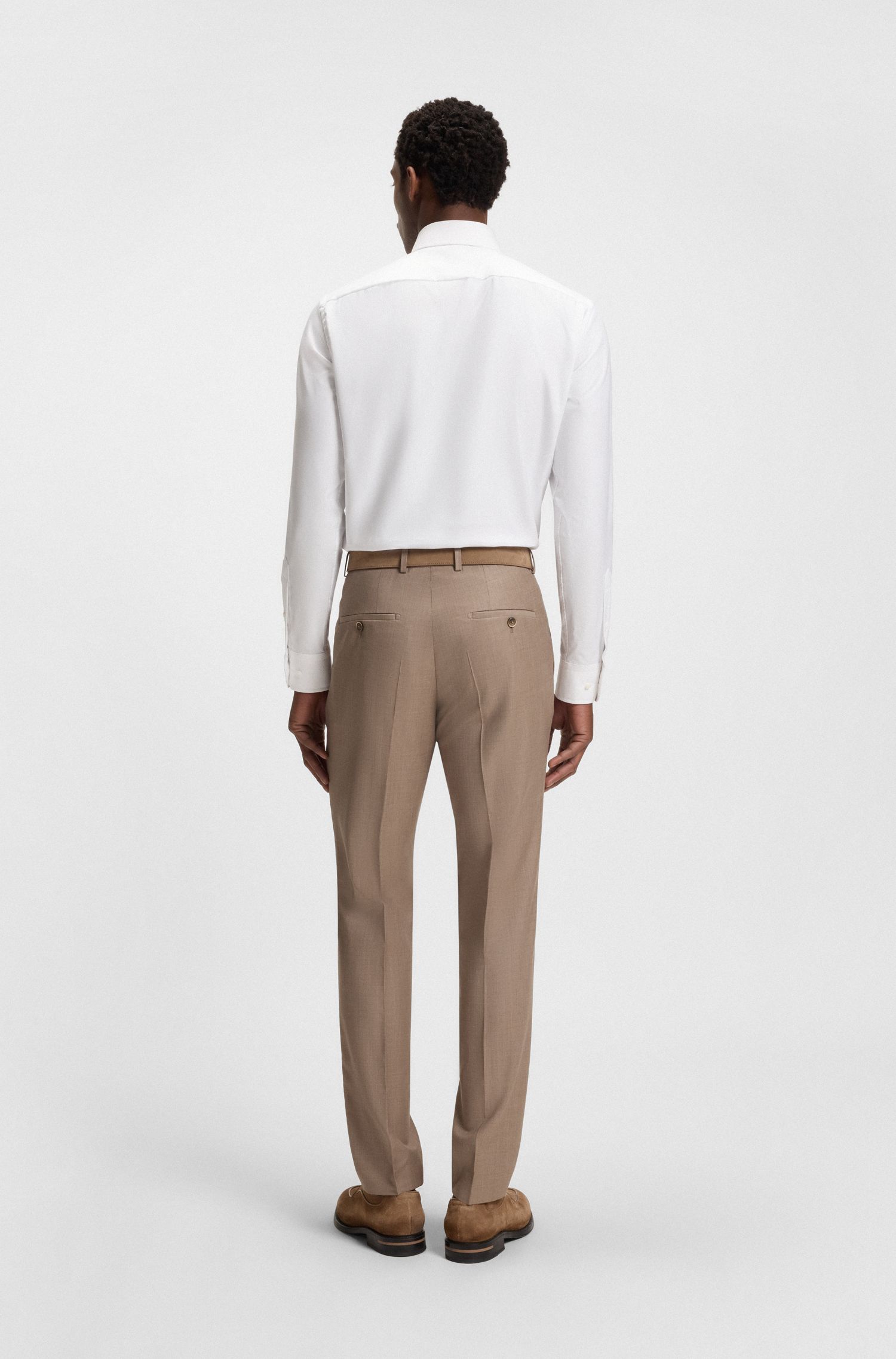 【BOSS博斯】意大利制造纹理棉质常规版衬衫