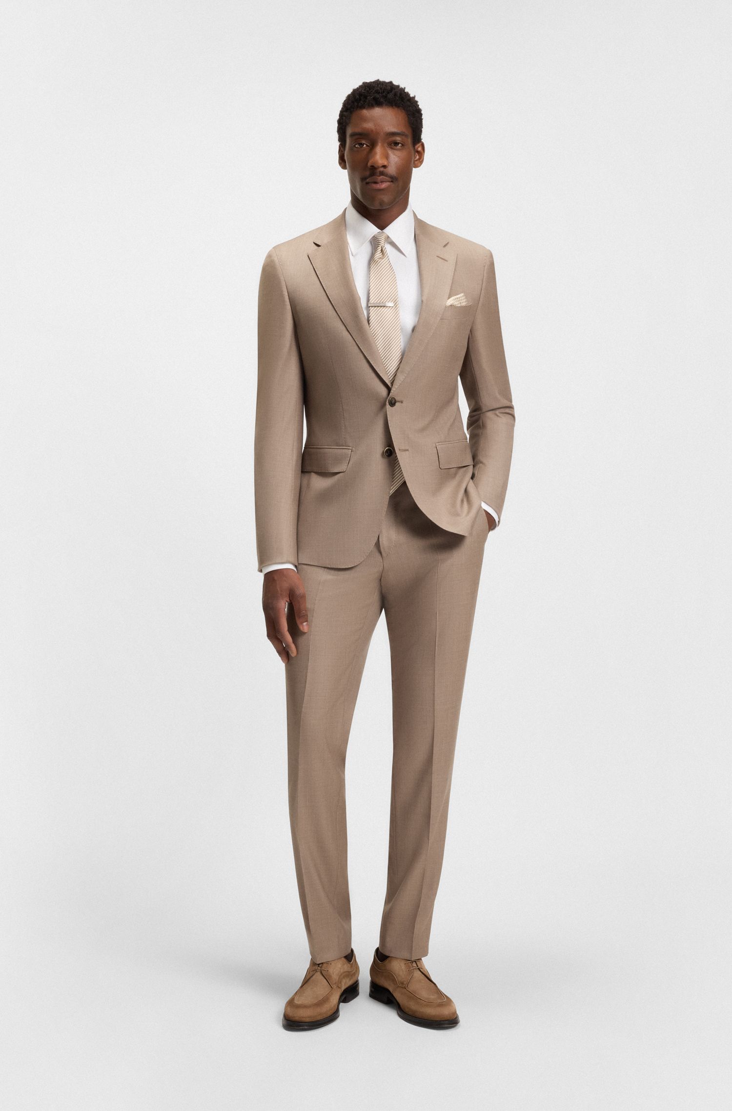 【BOSS博斯】意大利制造纹理棉质常规版衬衫