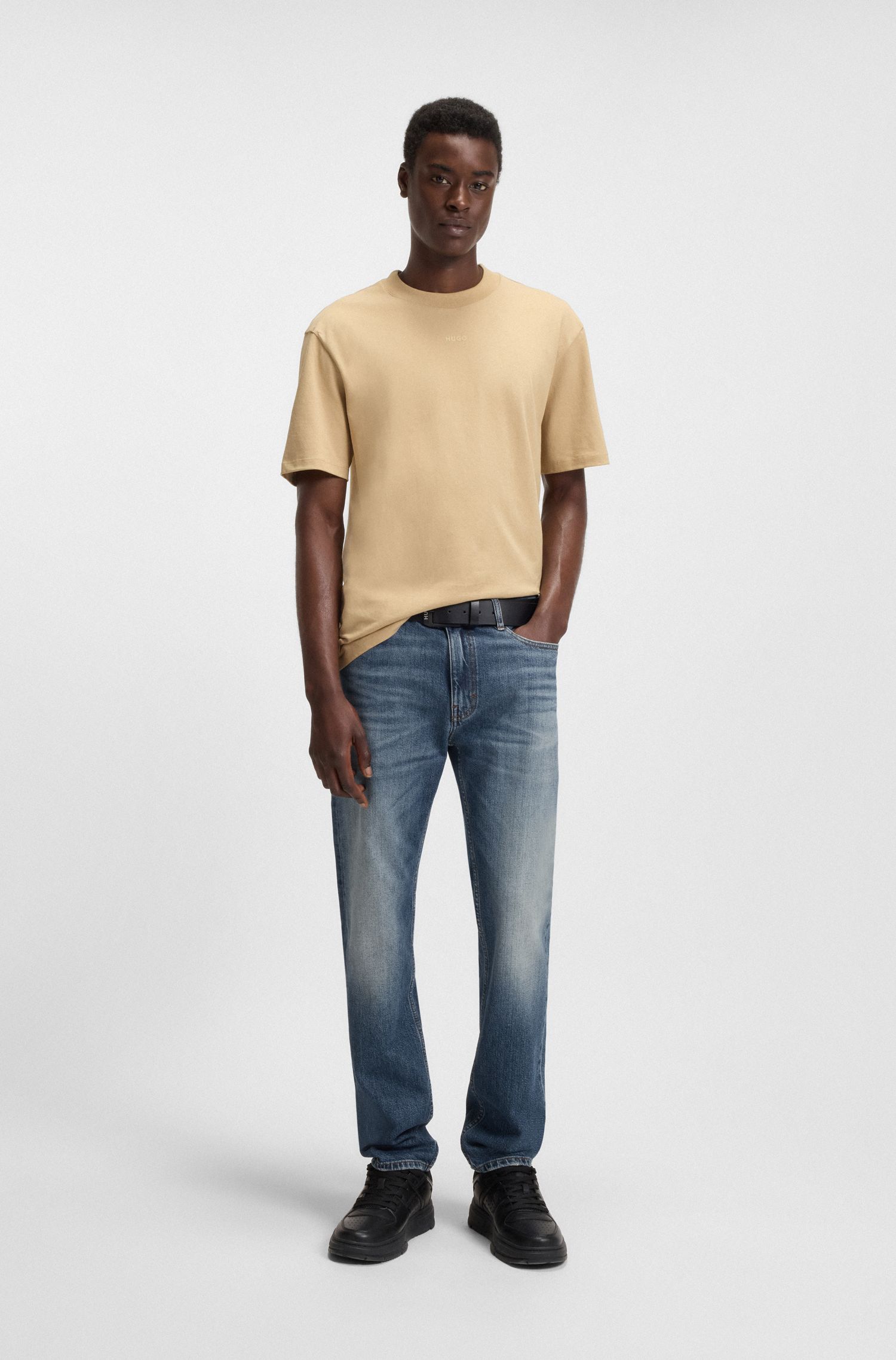 【HUGO雨果】蓝色修身舒适弹力牛仔裤