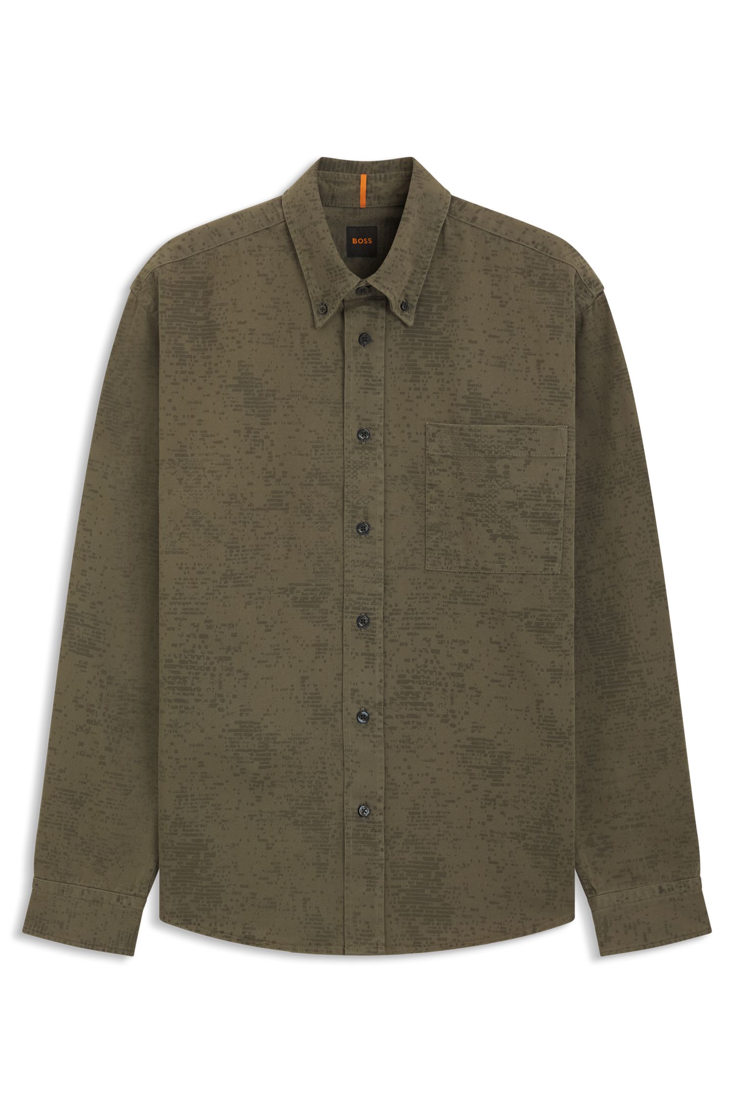 【BOSS博斯】印花棉宽松衬衫