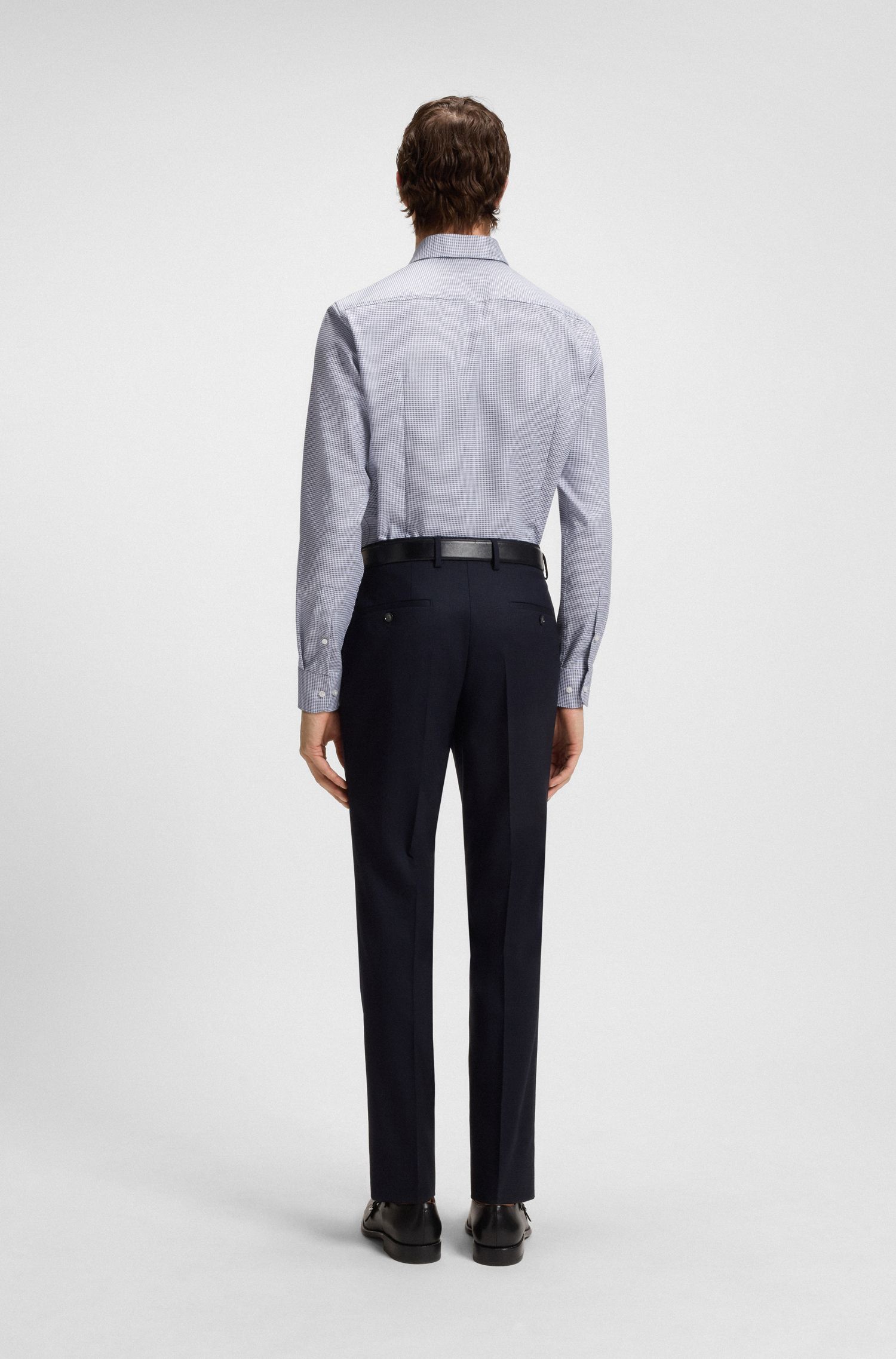 【BOSS博斯】结构棉质修身衬衫