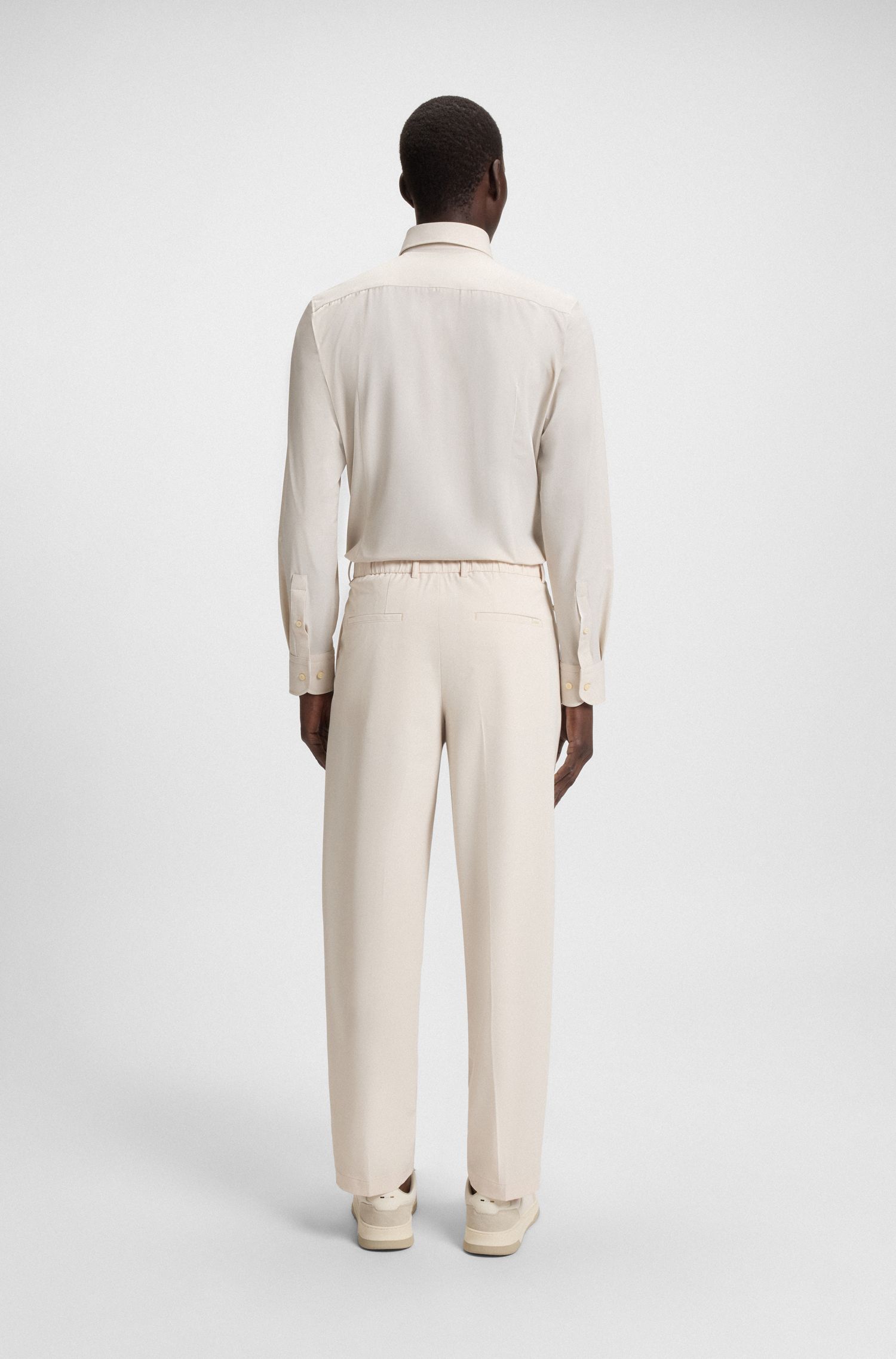 【BOSS博斯】印花弹力斜纹面料修身衬衫