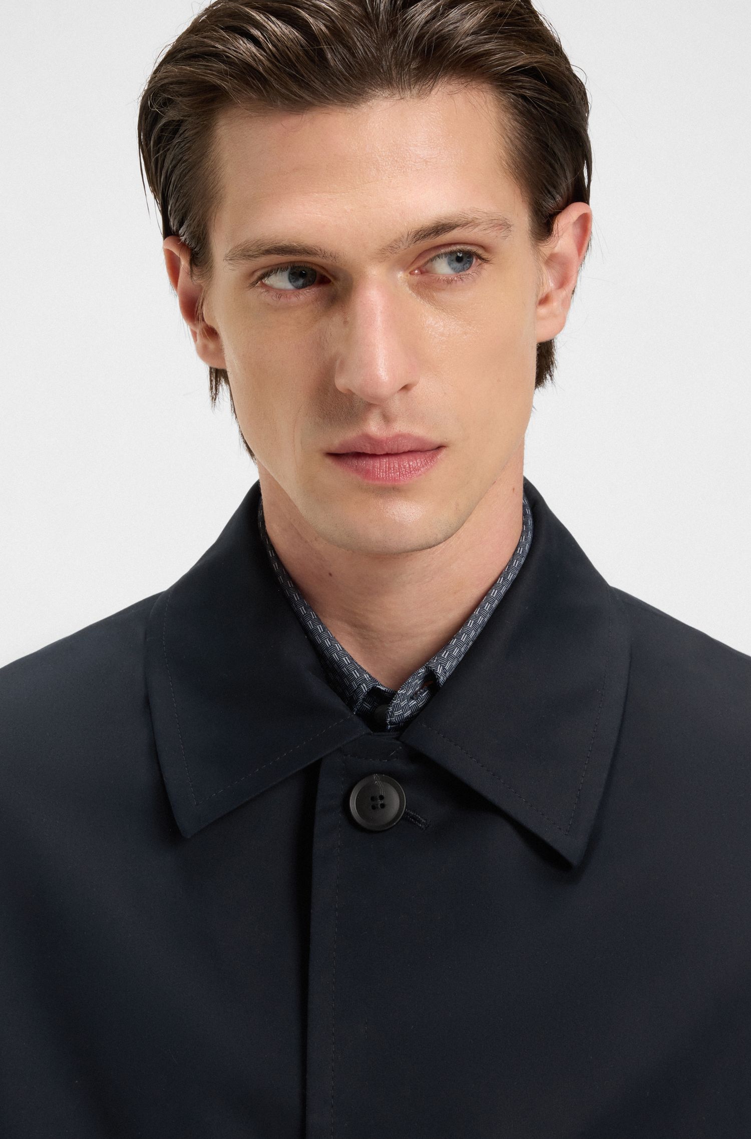 【BOSS博斯】经典版型弹力棉质大衣