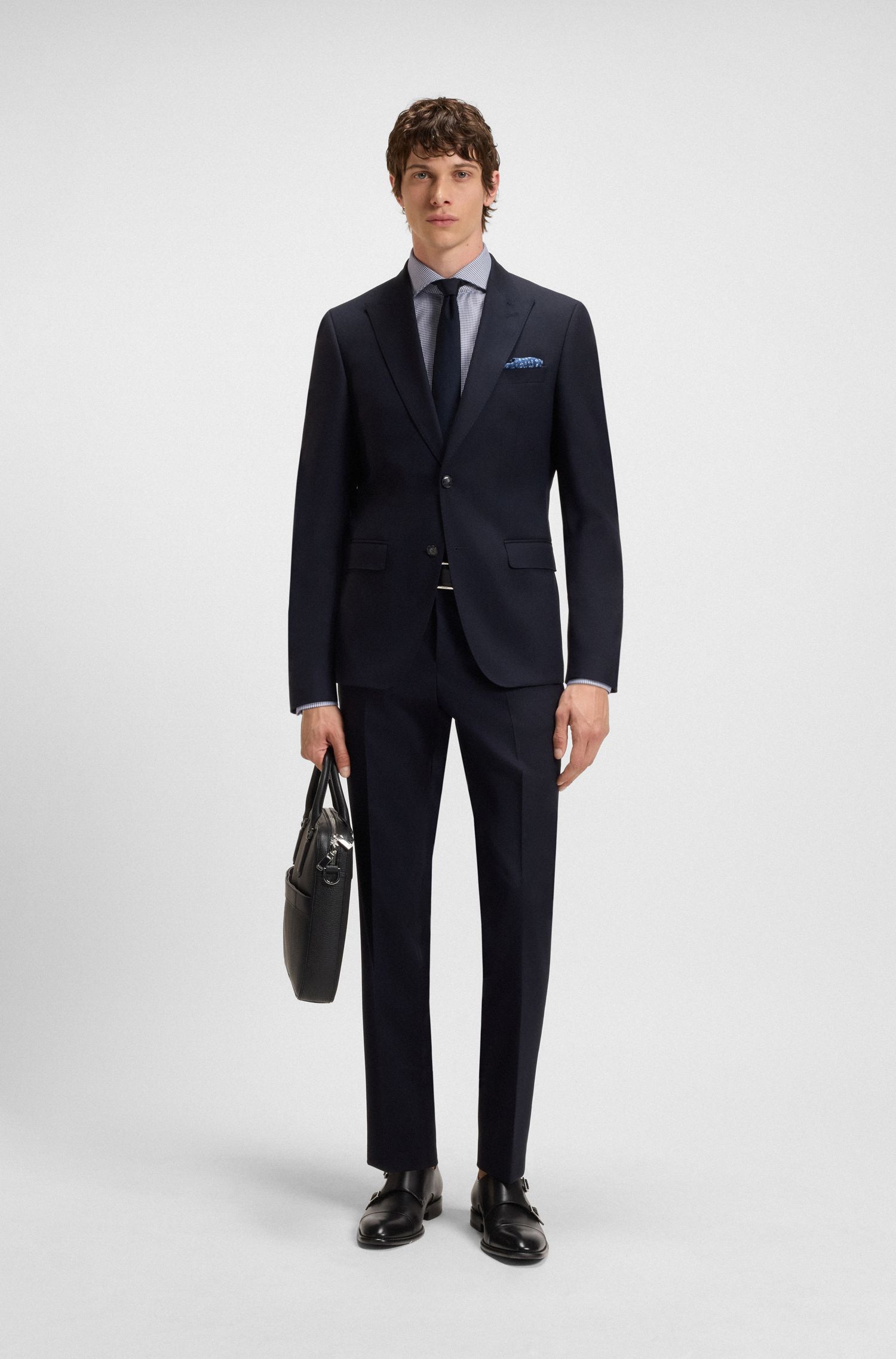 【BOSS博斯】结构棉质修身衬衫