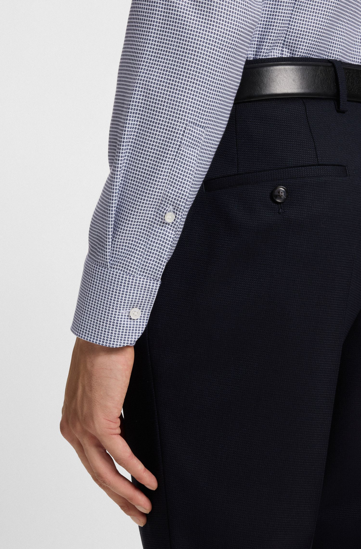 【BOSS博斯】结构棉质修身衬衫