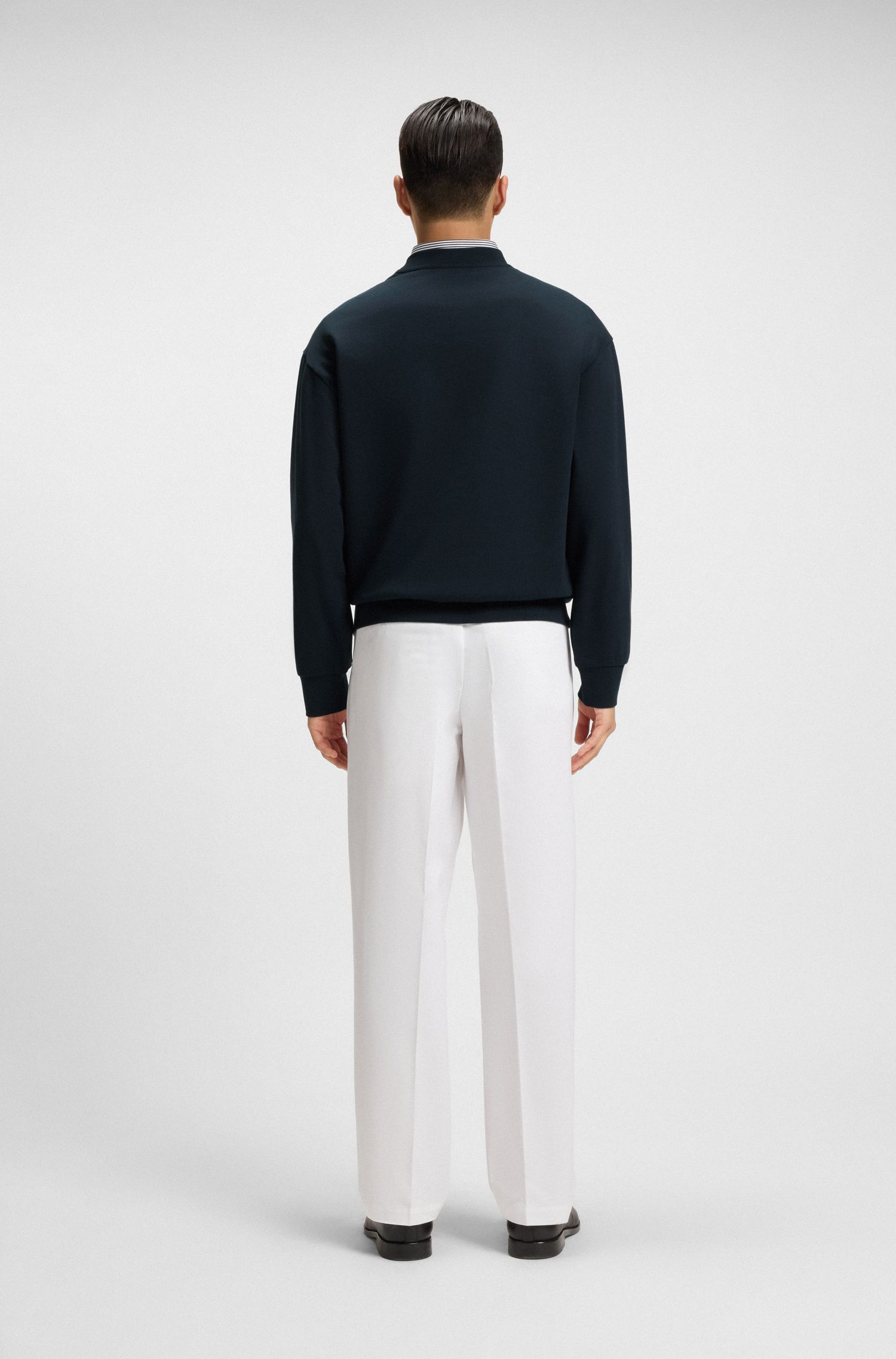 【BOSS博斯】徽标艺术风图案棉质毛圈布运动衫