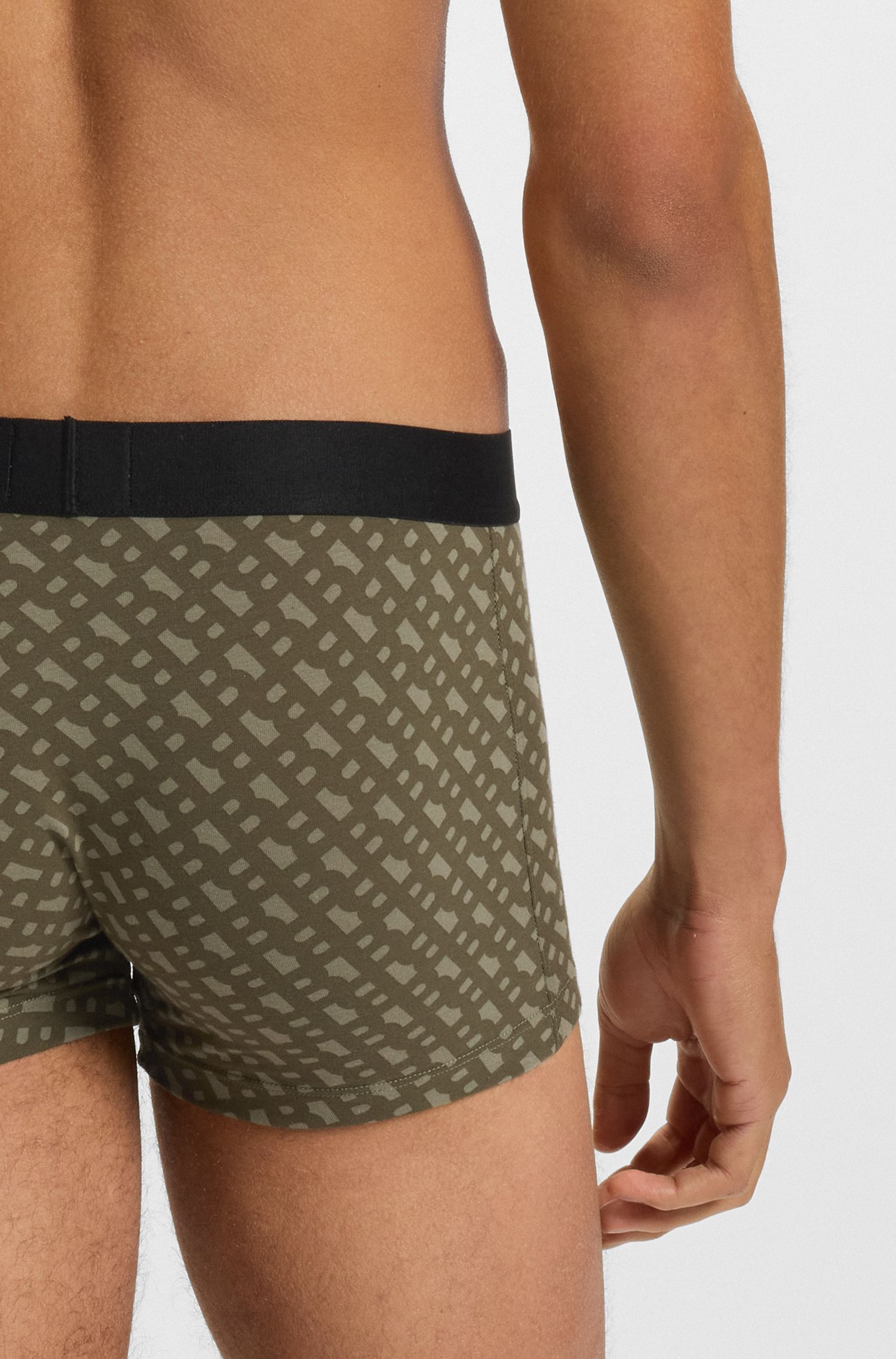 【BOSS博斯】徽标装饰裤腰弹力平角内裤三条装