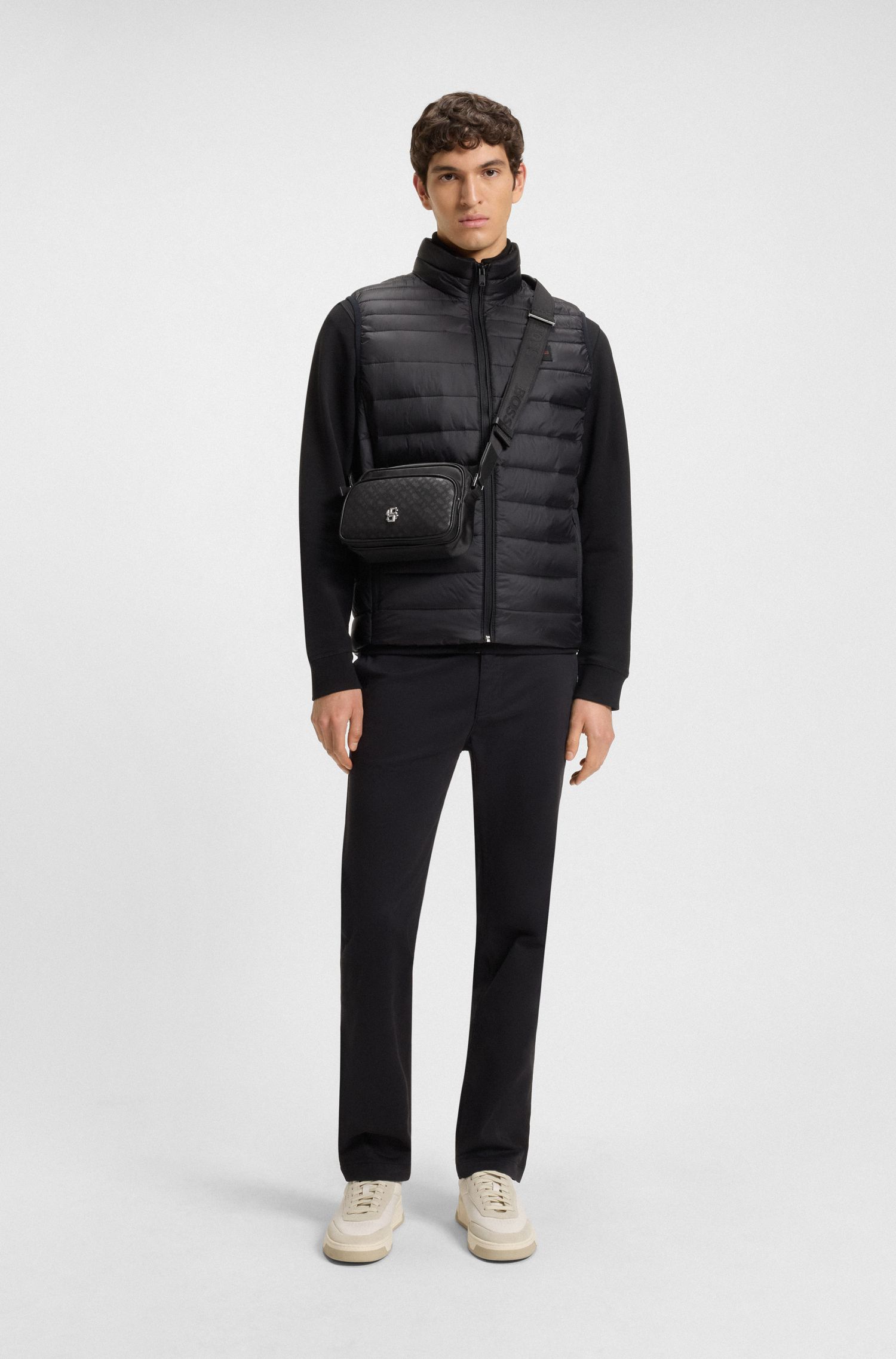 【BOSS博斯】交织字母图案斜挎包