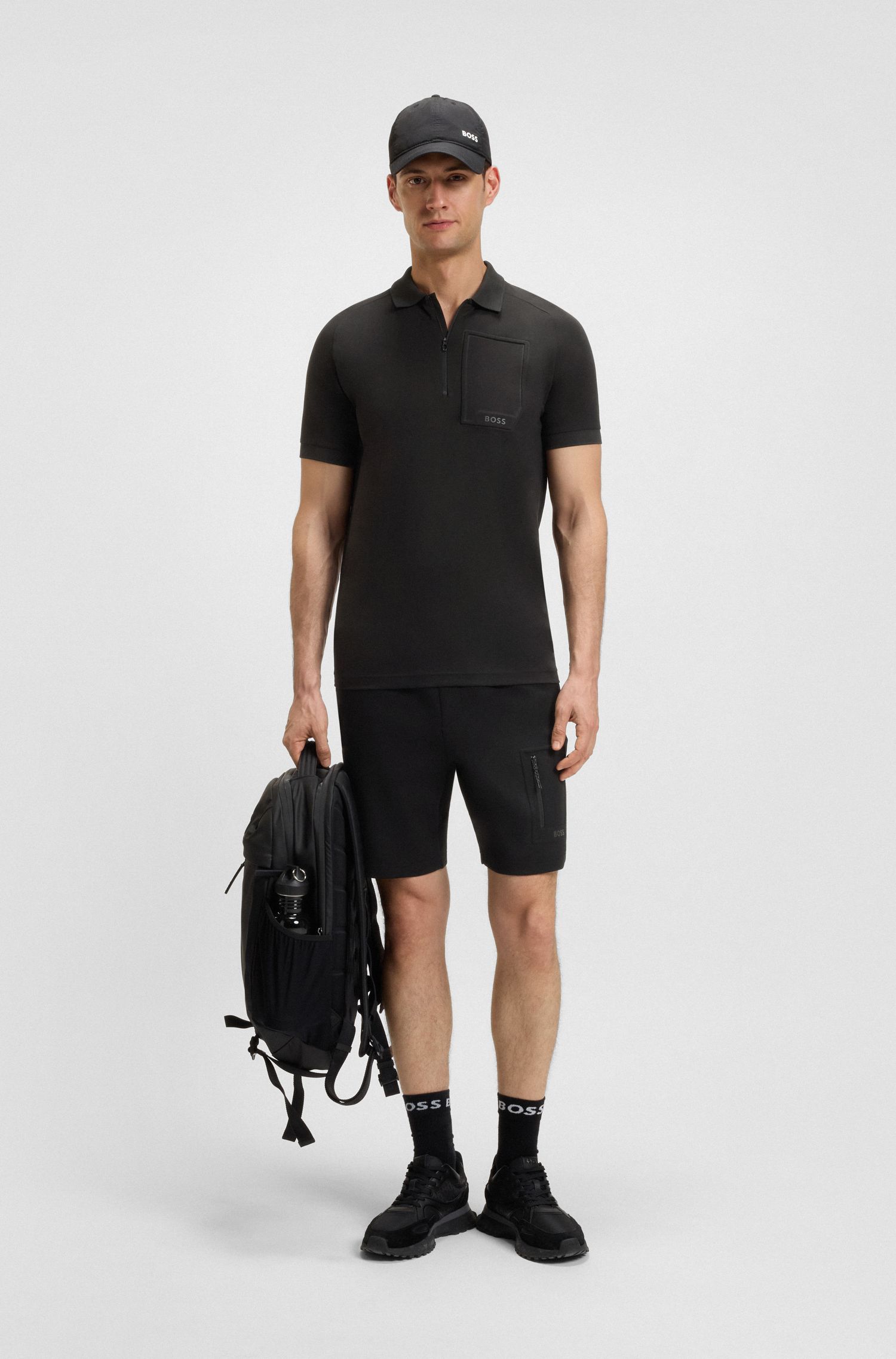 【BOSS博斯】反光细节运动款常规版型短裤